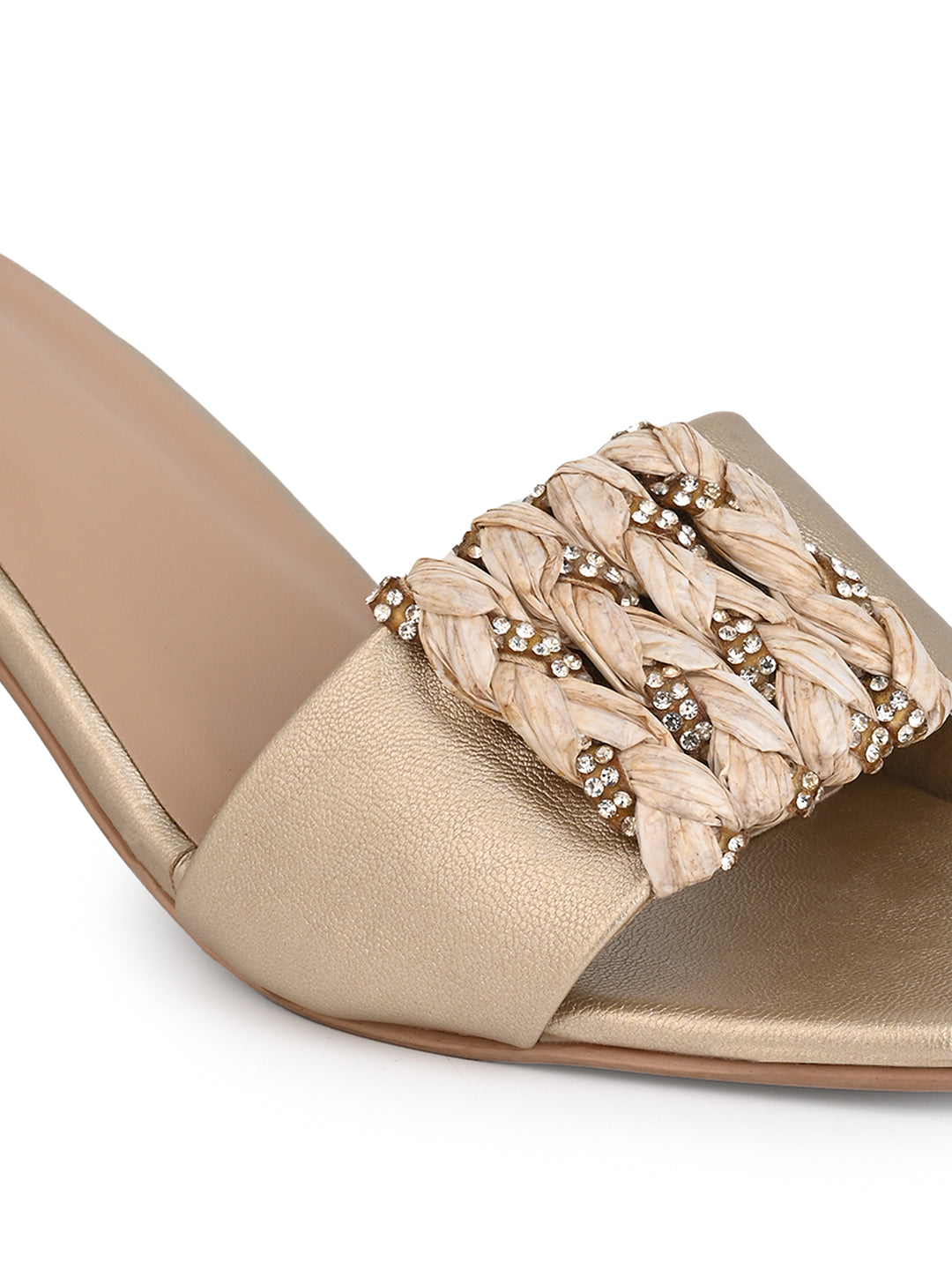 Hydes N Hues Gold kitten Heel Sandal