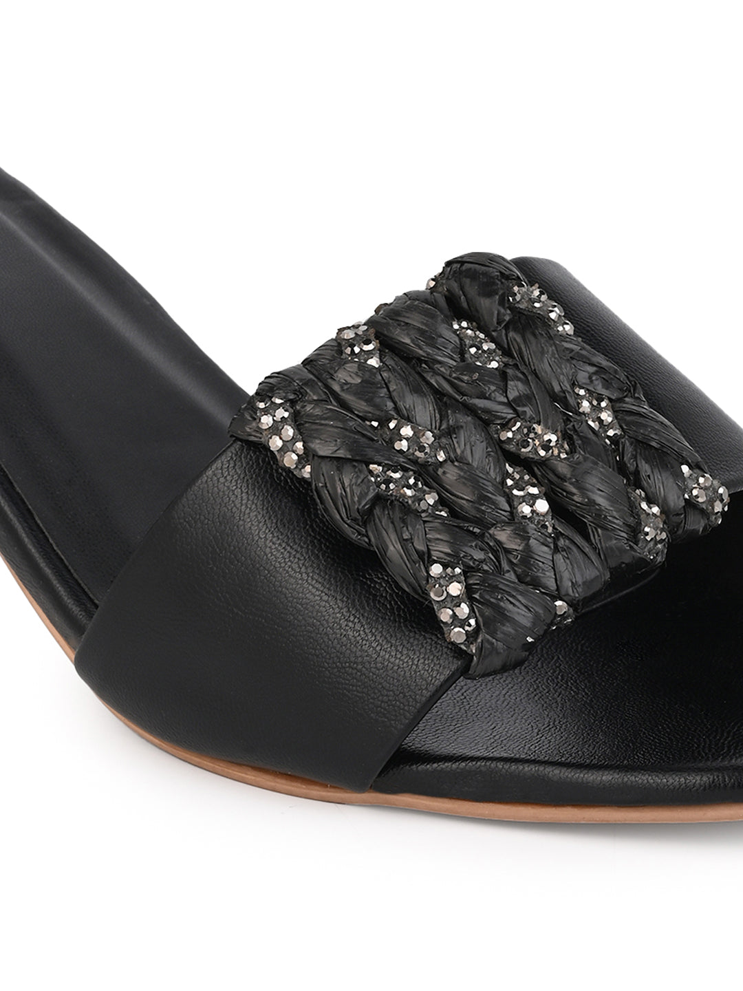 Hydes N Hues Black kitten Heel Sandal