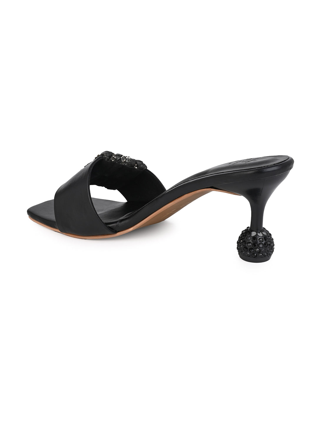 Hydes N Hues Black kitten Heel Sandal