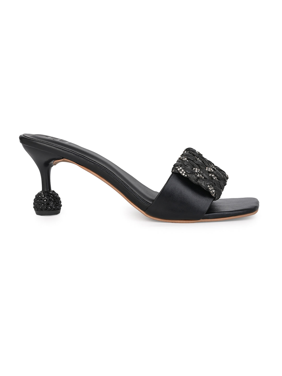 Hydes N Hues Black kitten Heel Sandal