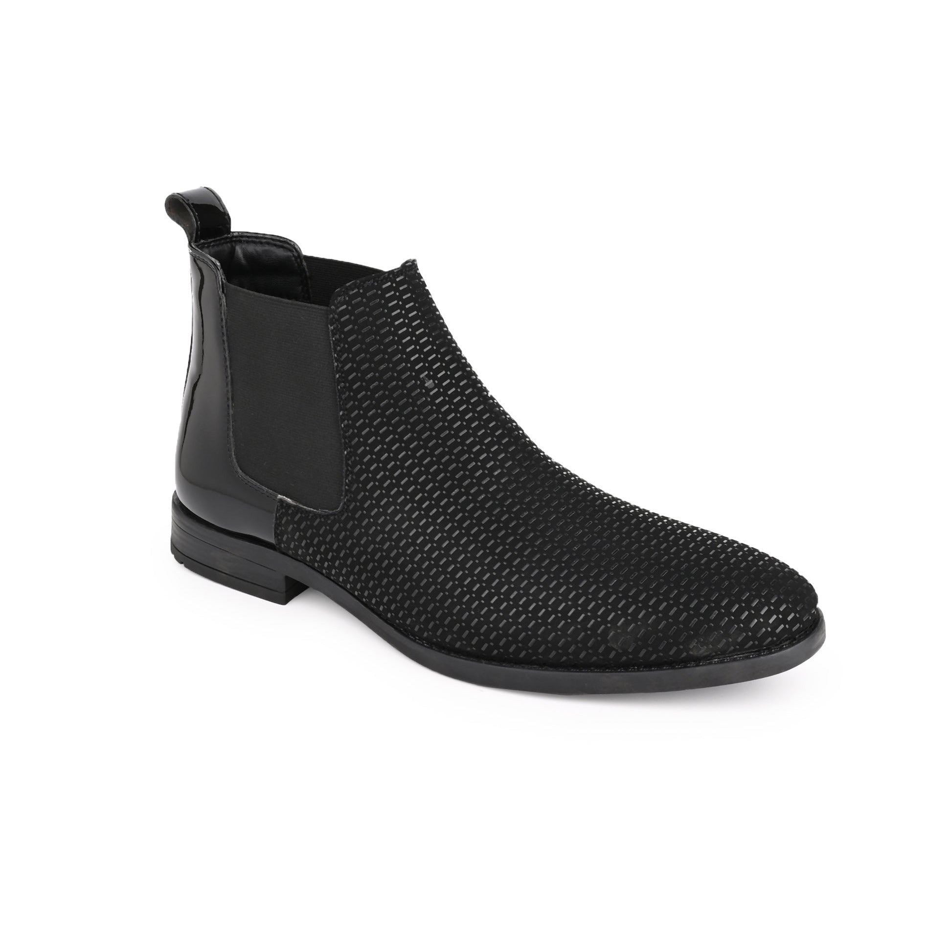 Hydes N Hues Men Black Textured Boots