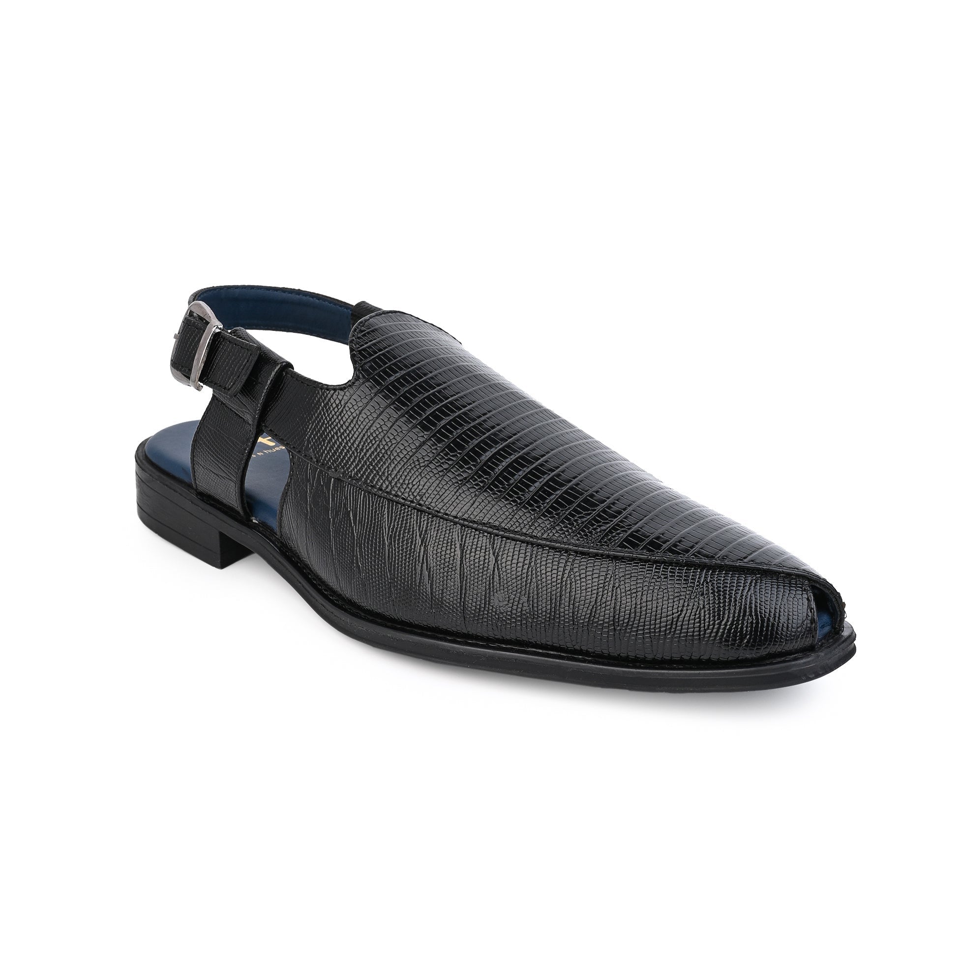 Hydes N Hues Black Formal Sandals For Men