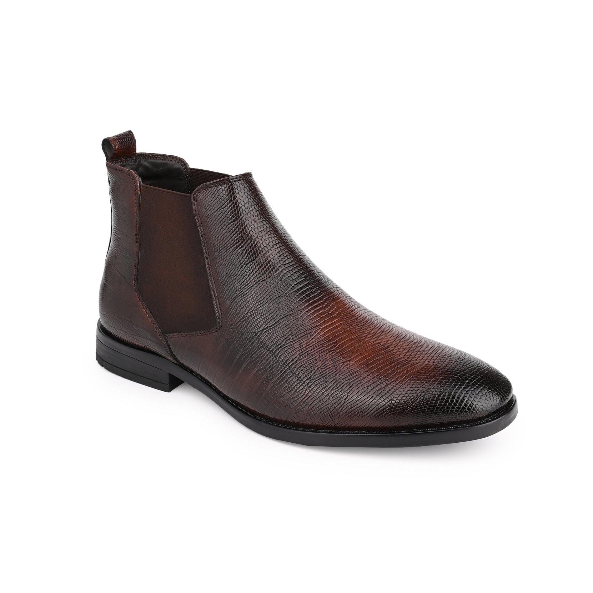 Hydes N Hues Men Brown Textured Boots