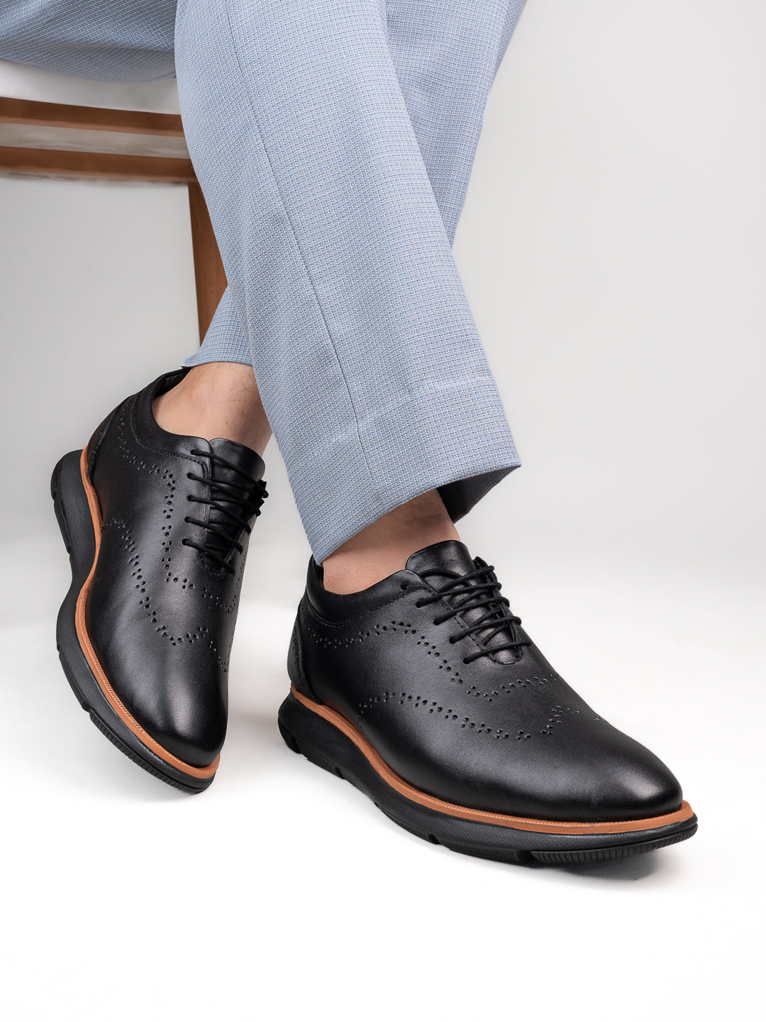 Urbanox Black Leather Brogues