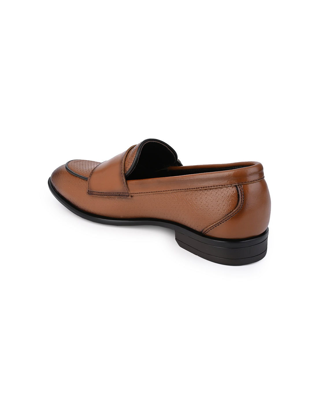 Hydes N Hues Men Tan Leather Monkstrap Slip-Ons