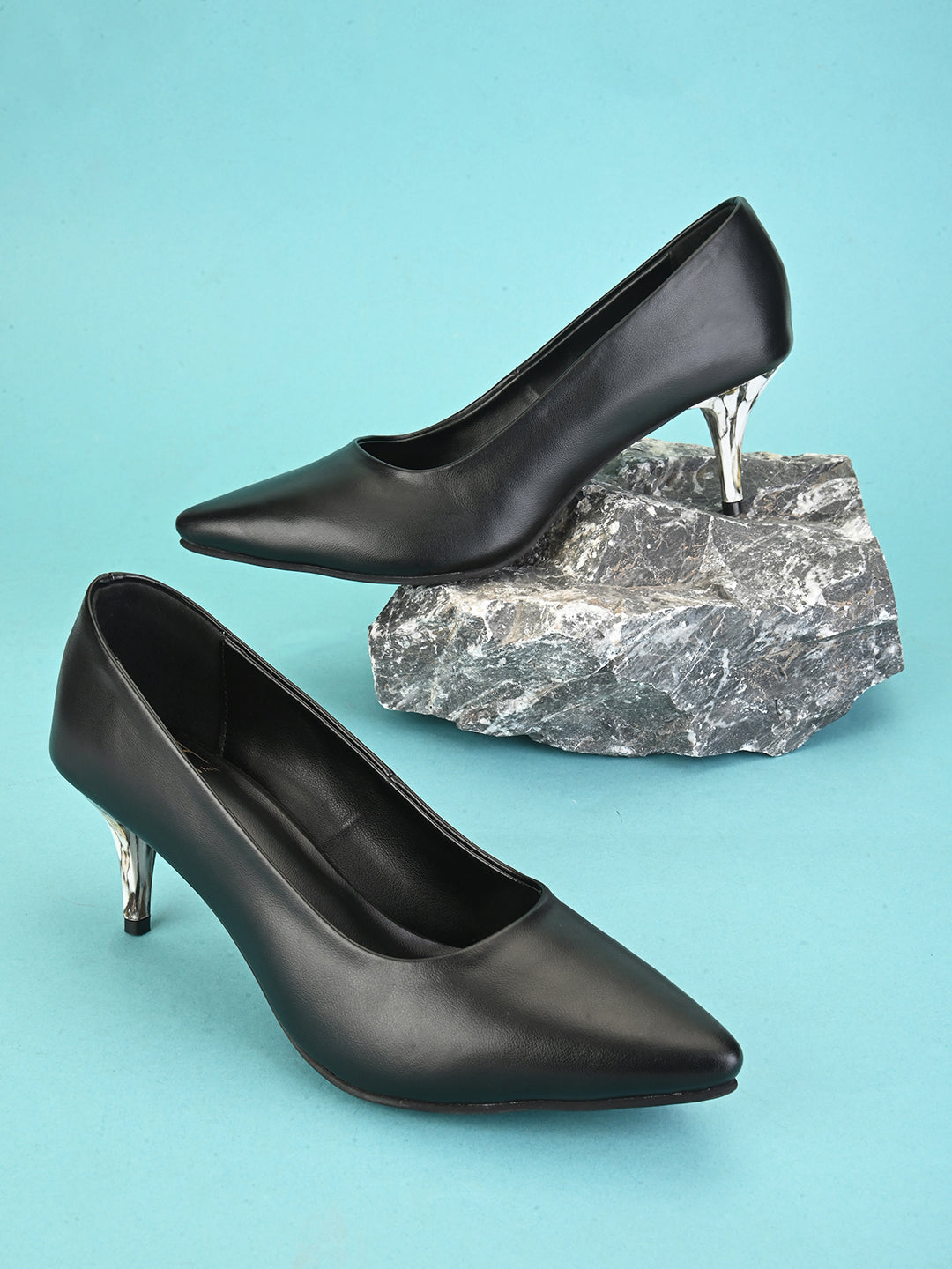Hydes N Hues Black Heel Pumps For Women