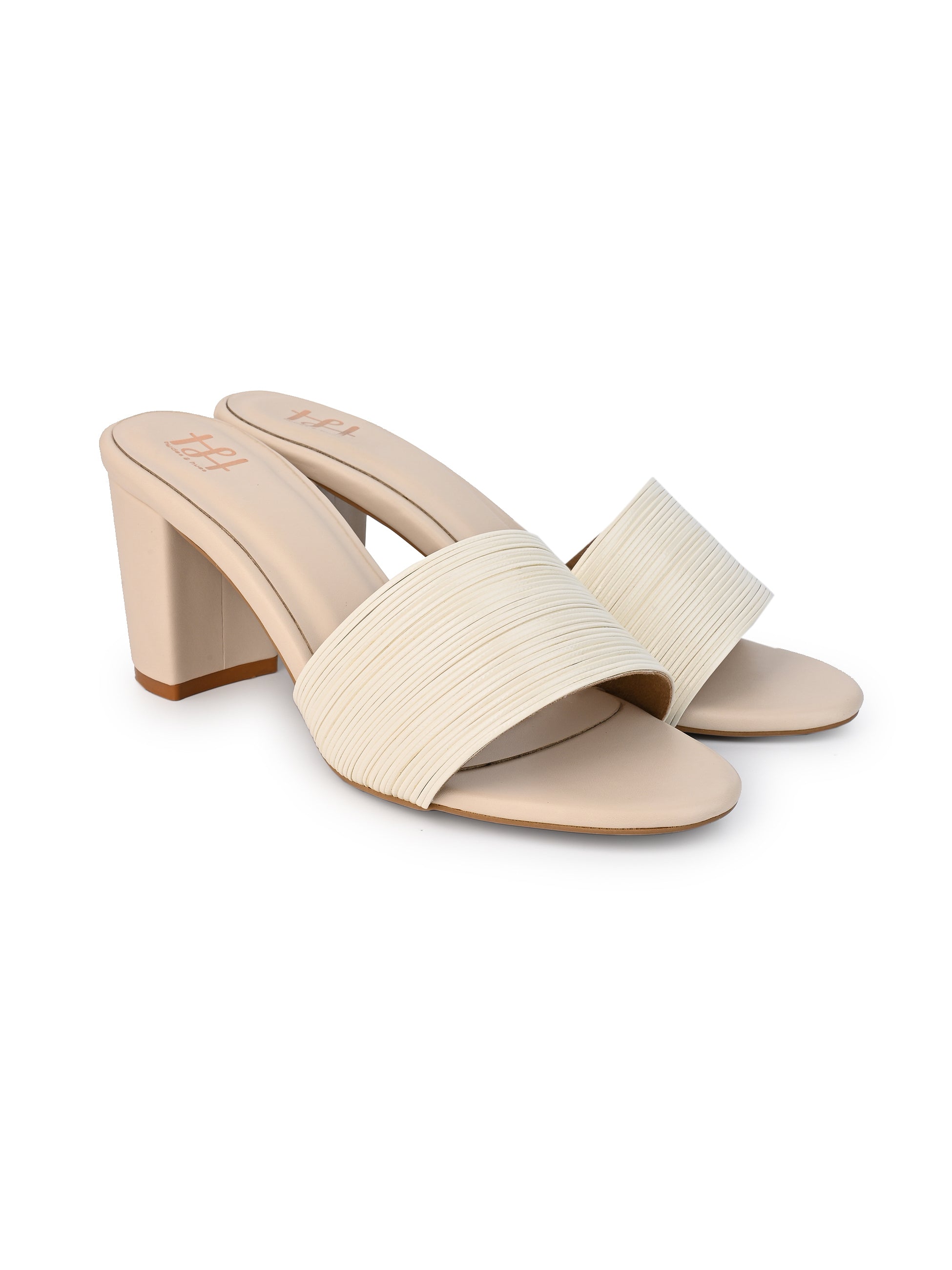 Hydes N Hues Cream-Toned Block Heels