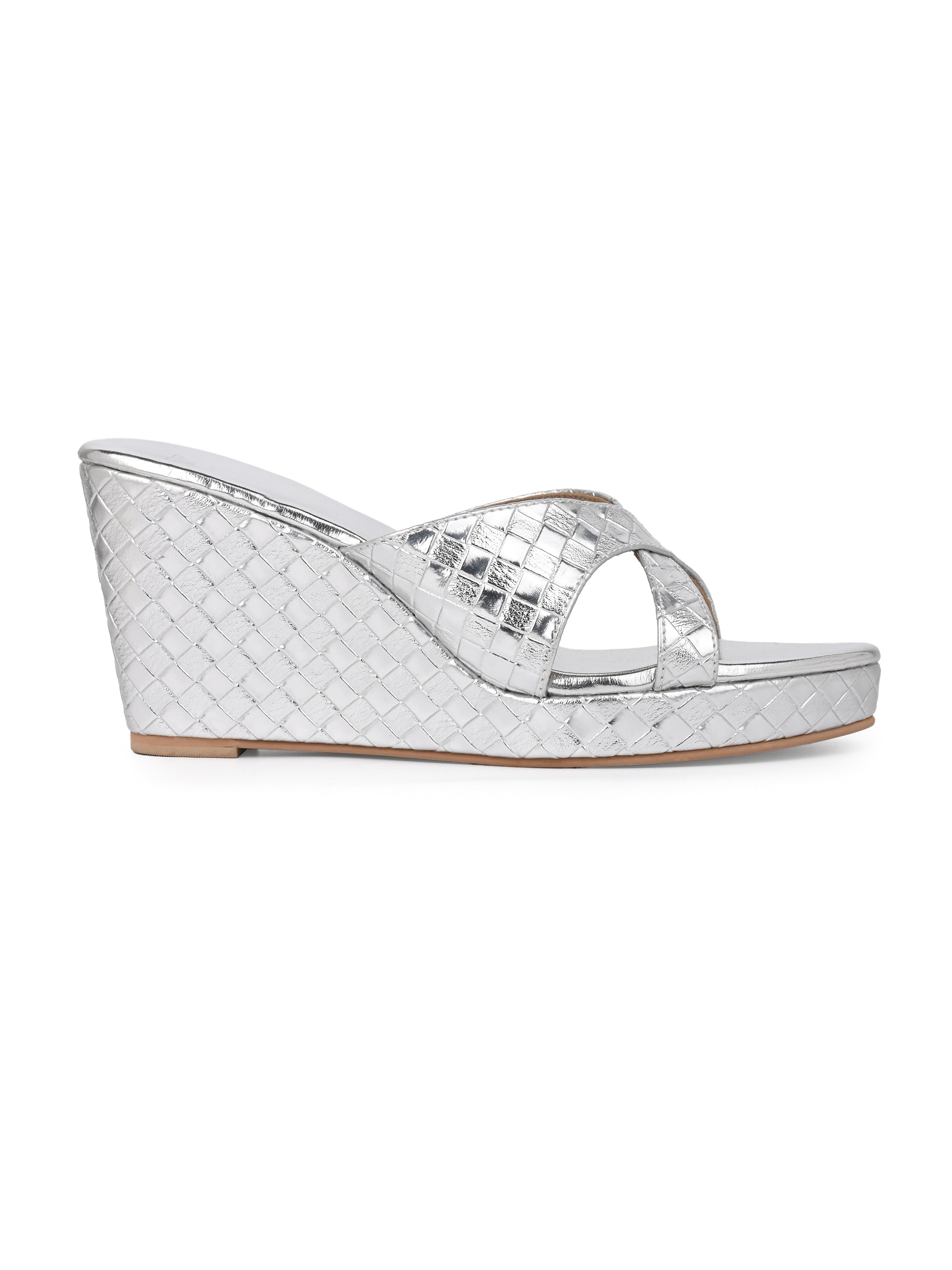 Hydes N Hues Silver Mirage Muse Wedge Heel Sandal For Women