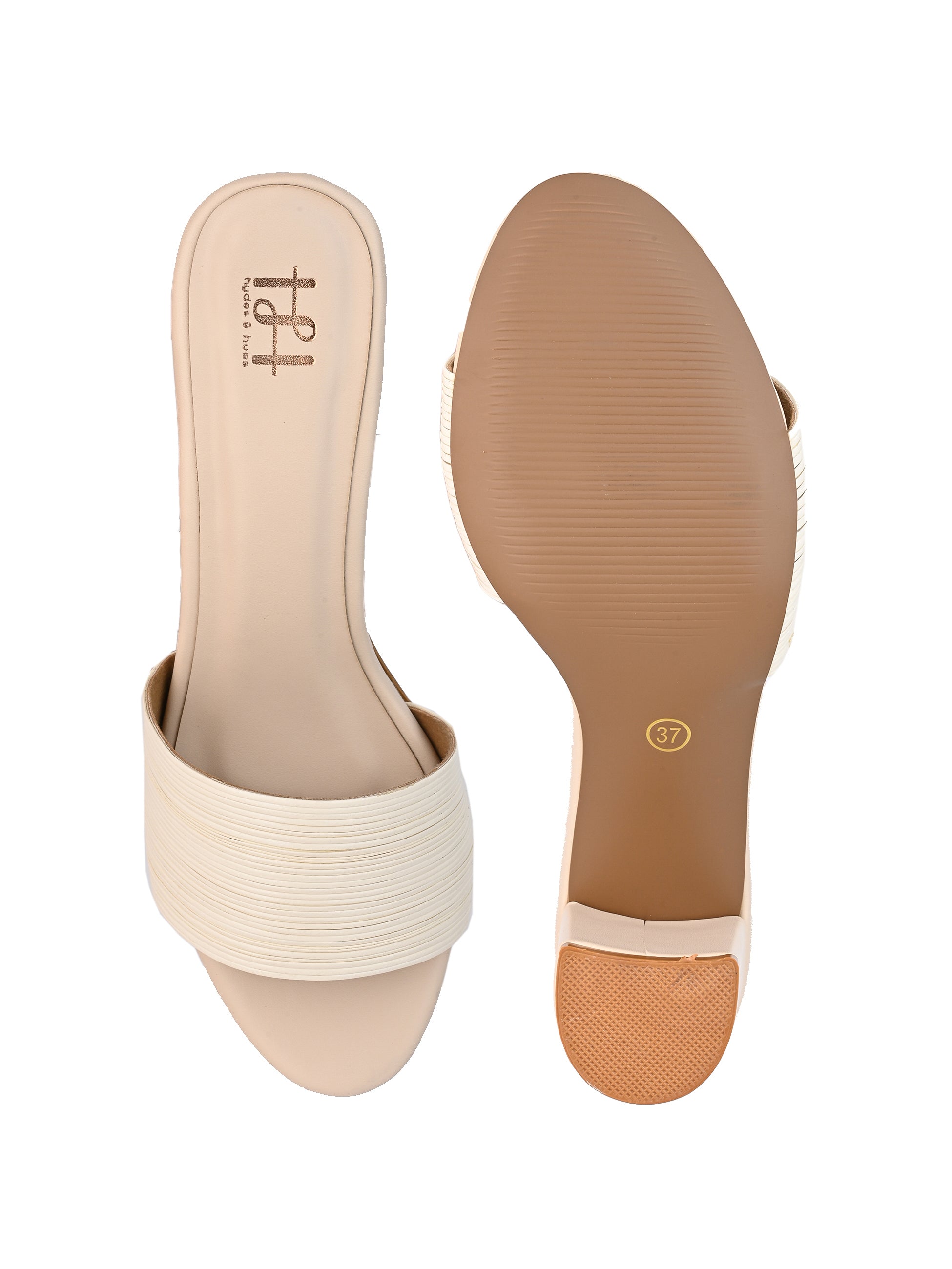 Hydes N Hues Cream-Toned Block Heels