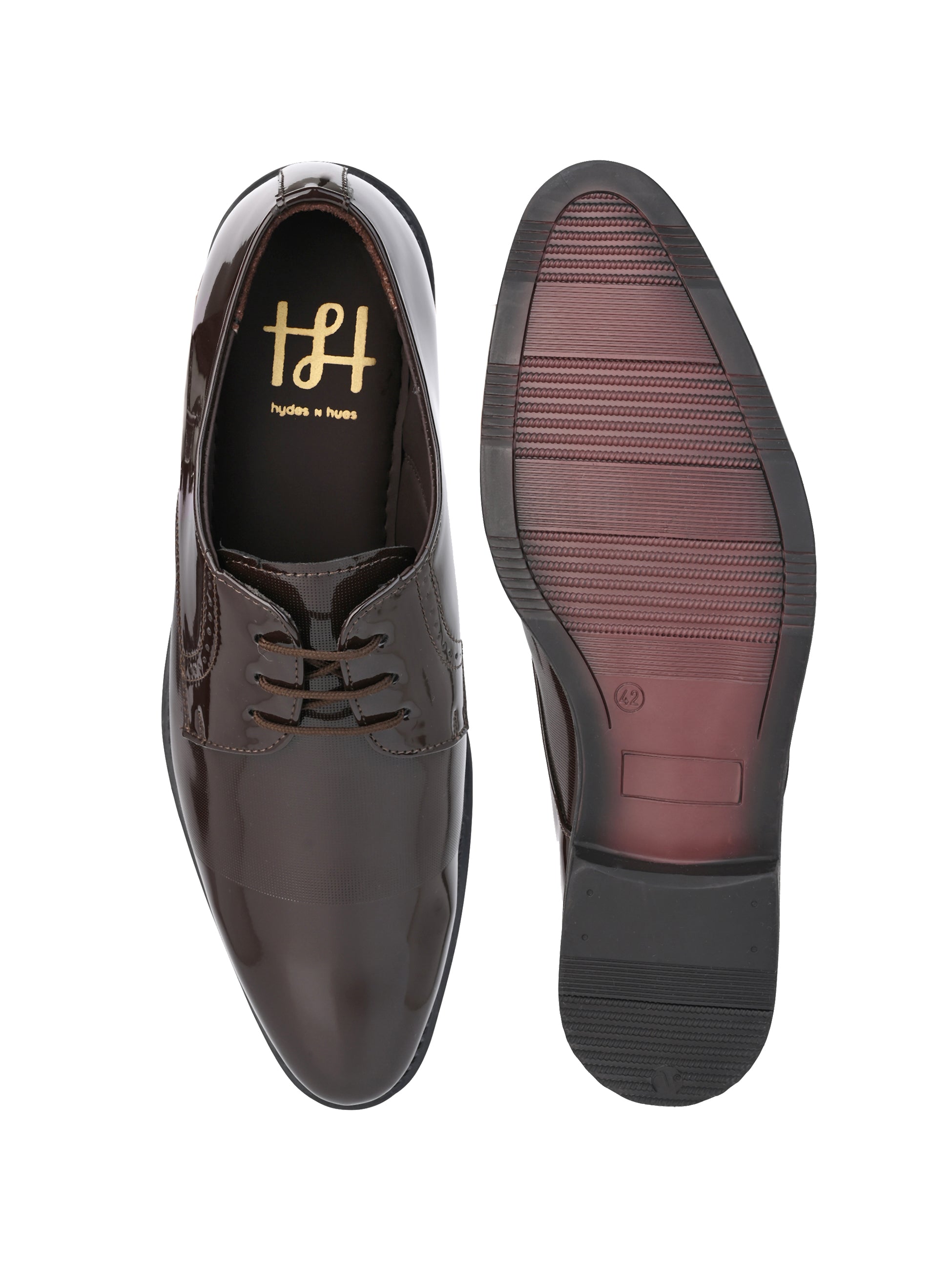Hydes and Hues Men Tound-Toe Derbys Brown