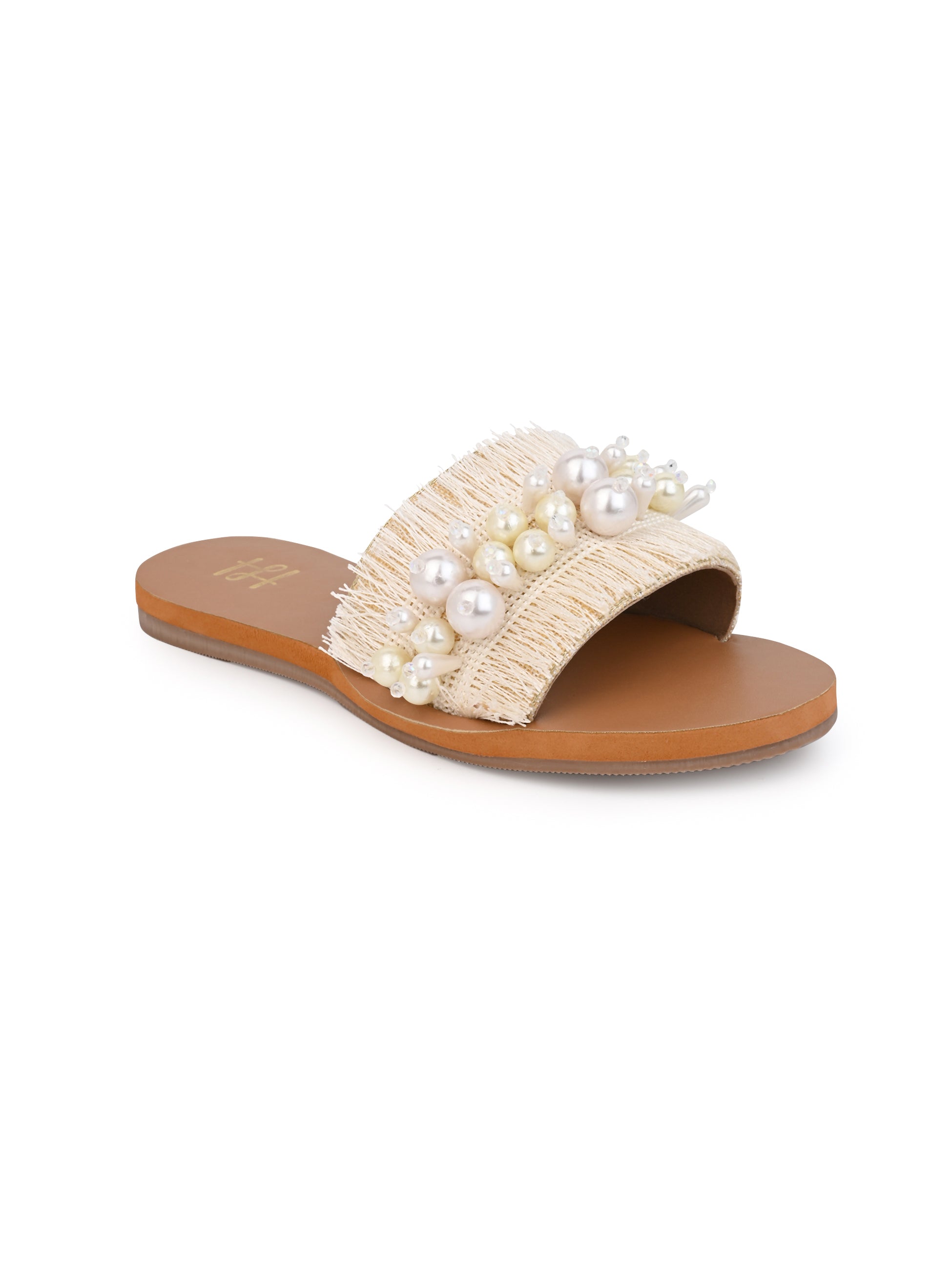 Hydes and Hues Women White Pearl Flats