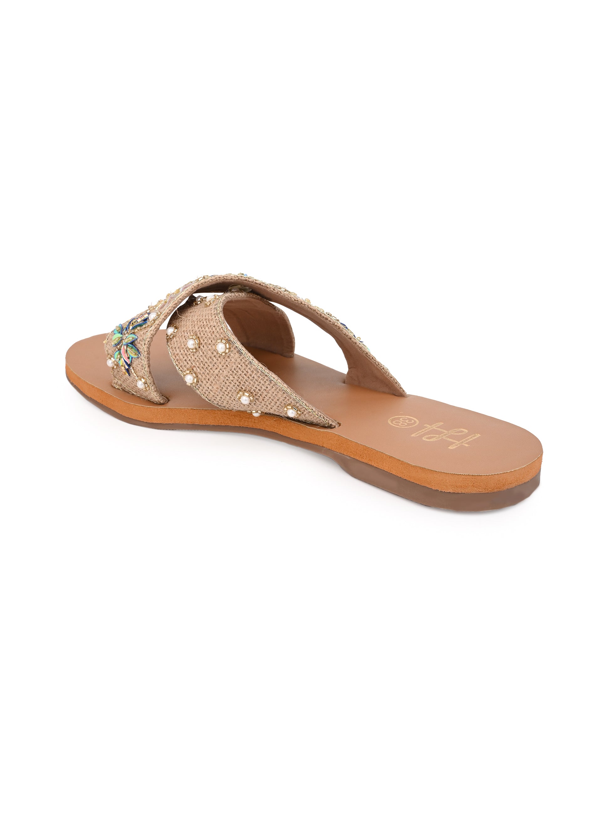 Hydes and Hues Women Studded Open-Toe Flats