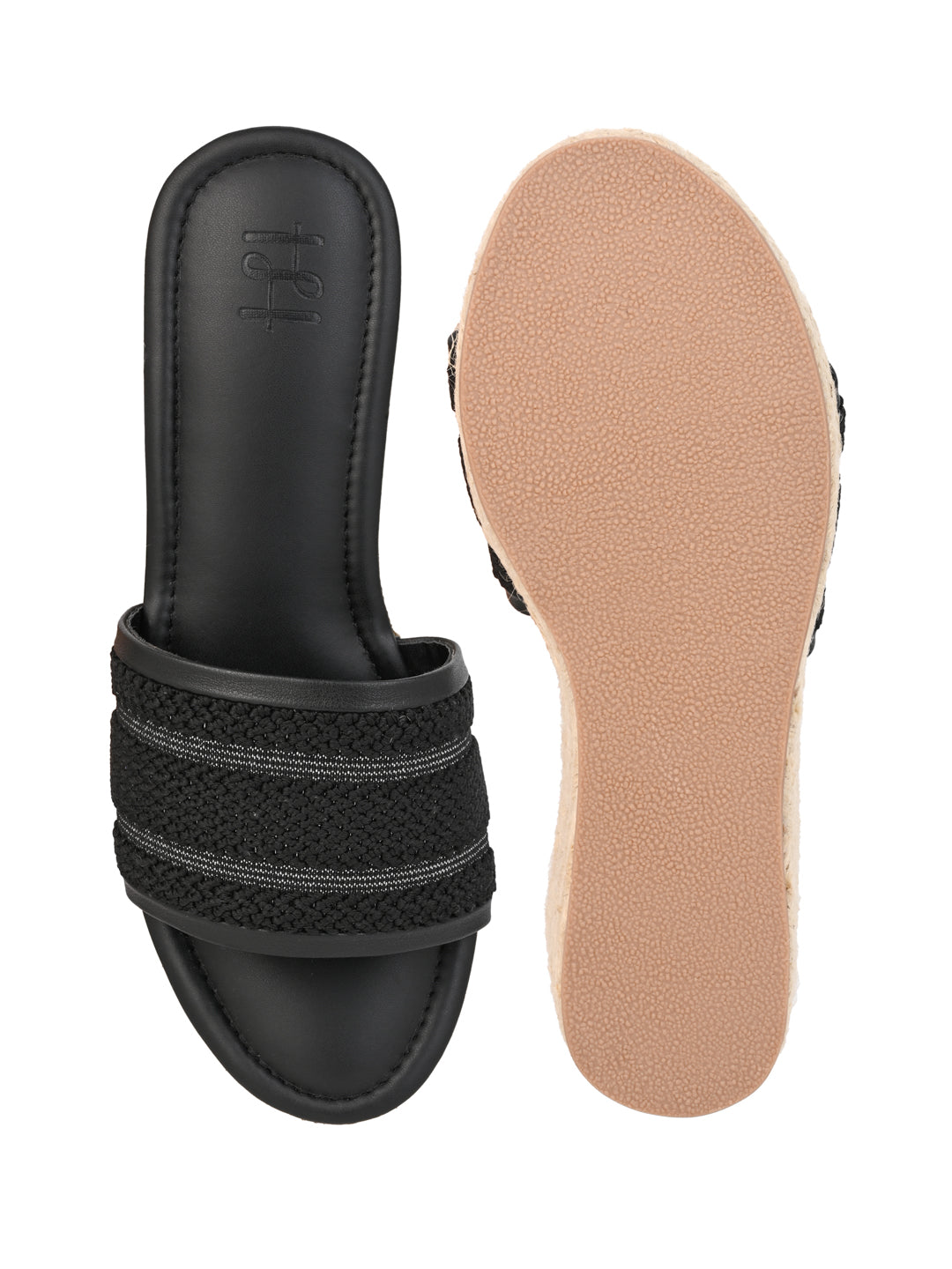 Hydes N Hues Comfortable wedge with jute covering on the sides with TPR Sheet Sole