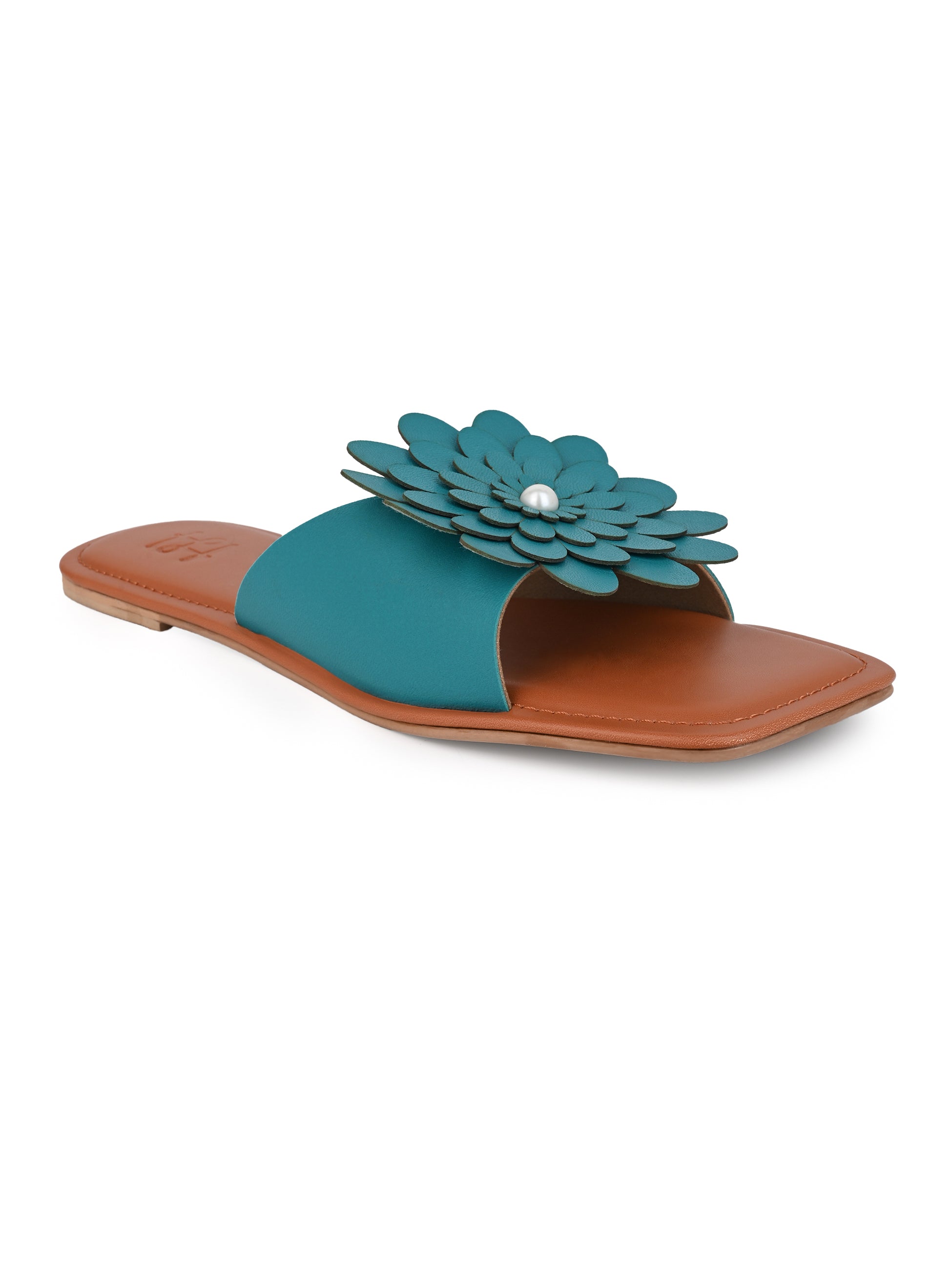 Hydes N Hues Women Teal Blue Flat Sandal