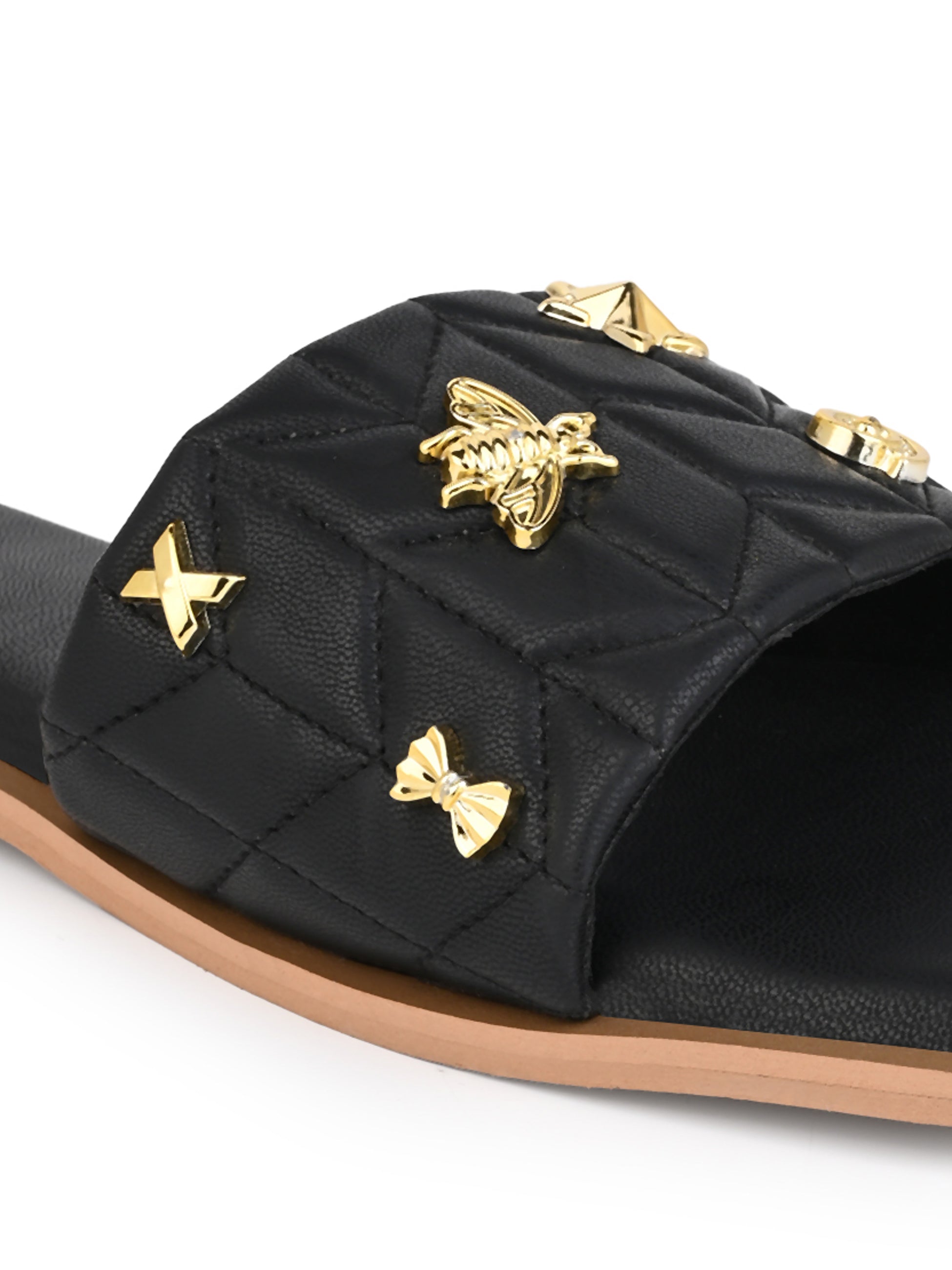 Hydes N Hues Black Urban Calm Flats For Women