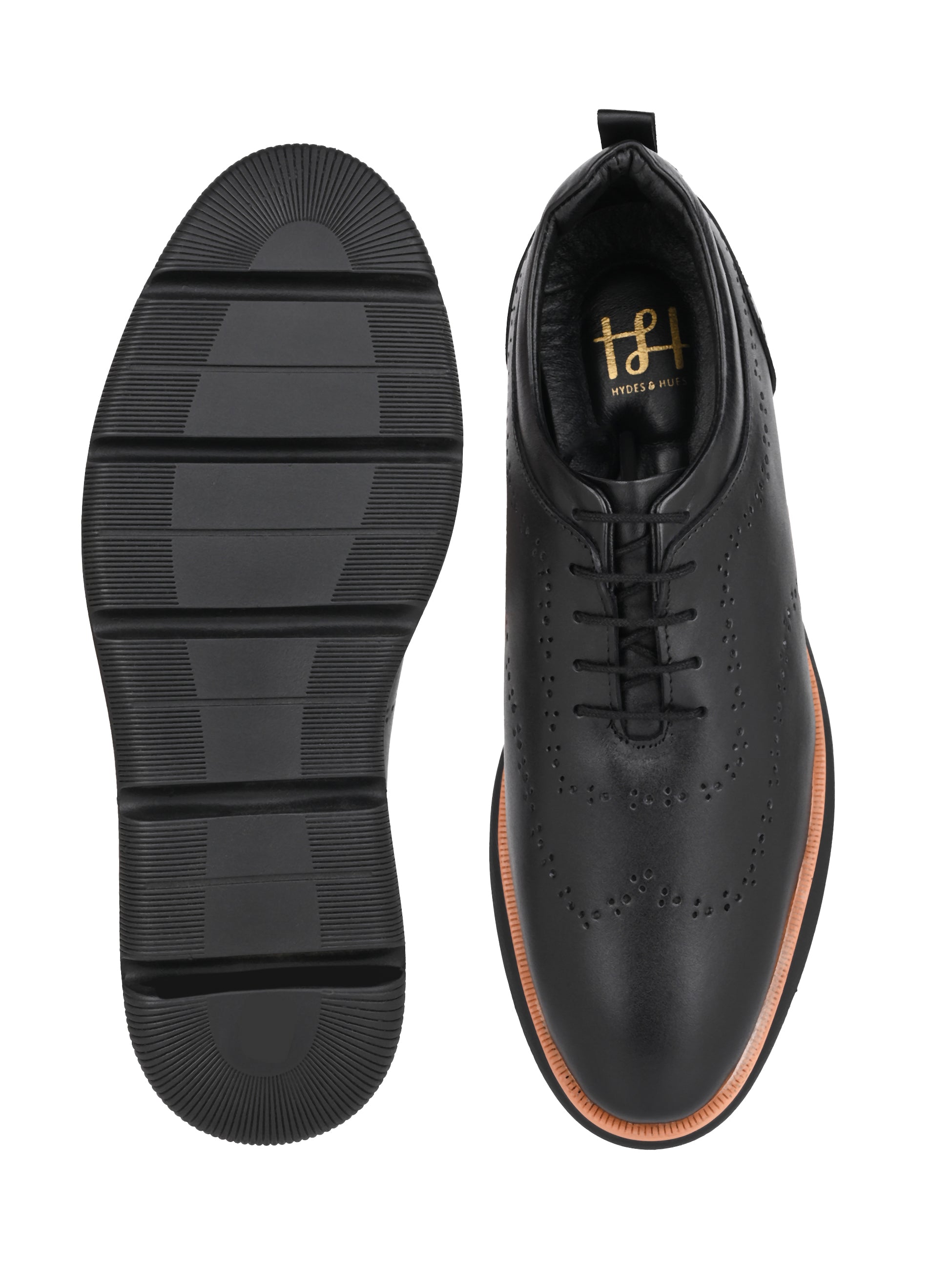 Urbanox Black Leather Brogues