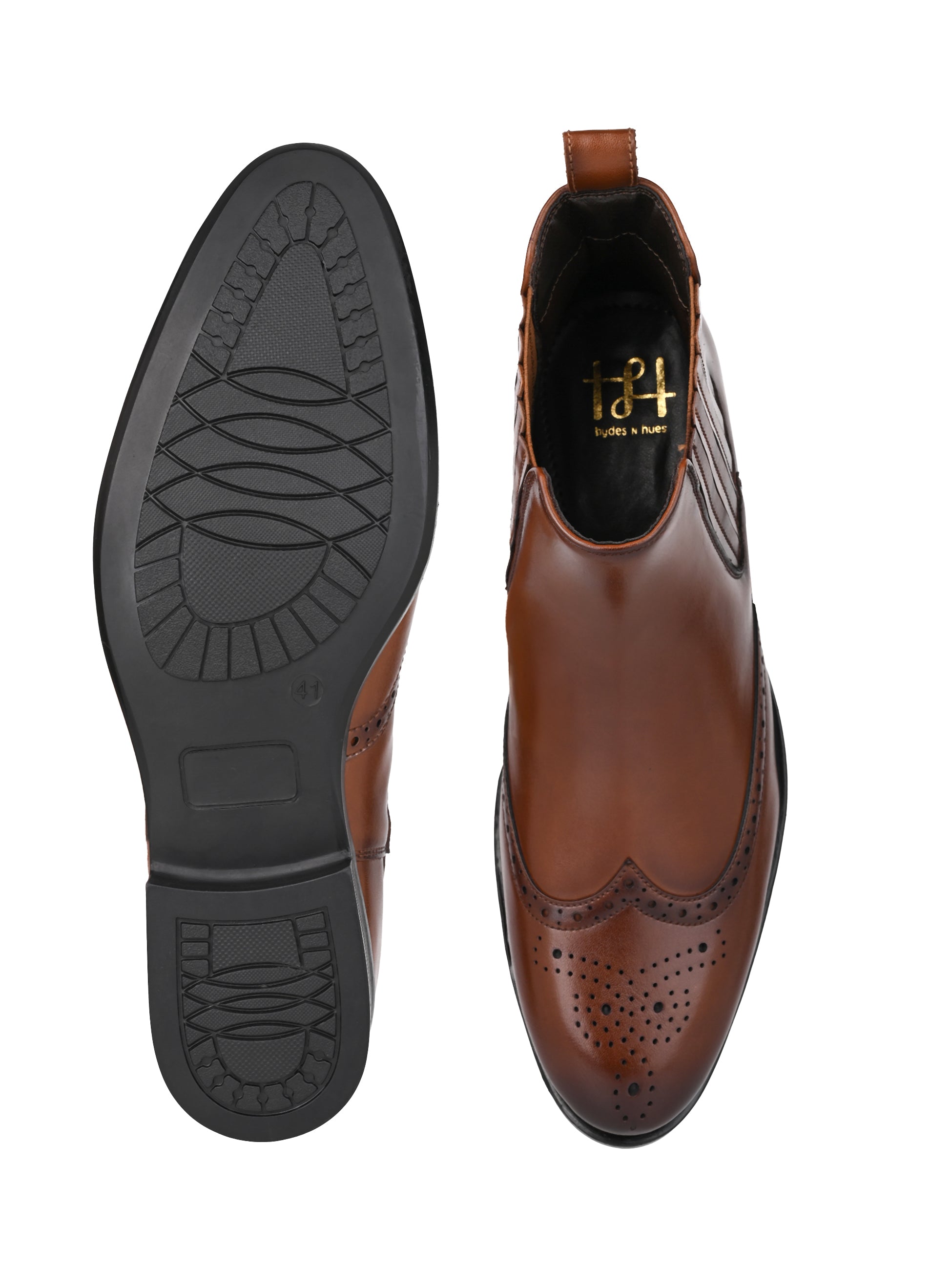 Hydes N Hues Men Tan Chelsea Boots