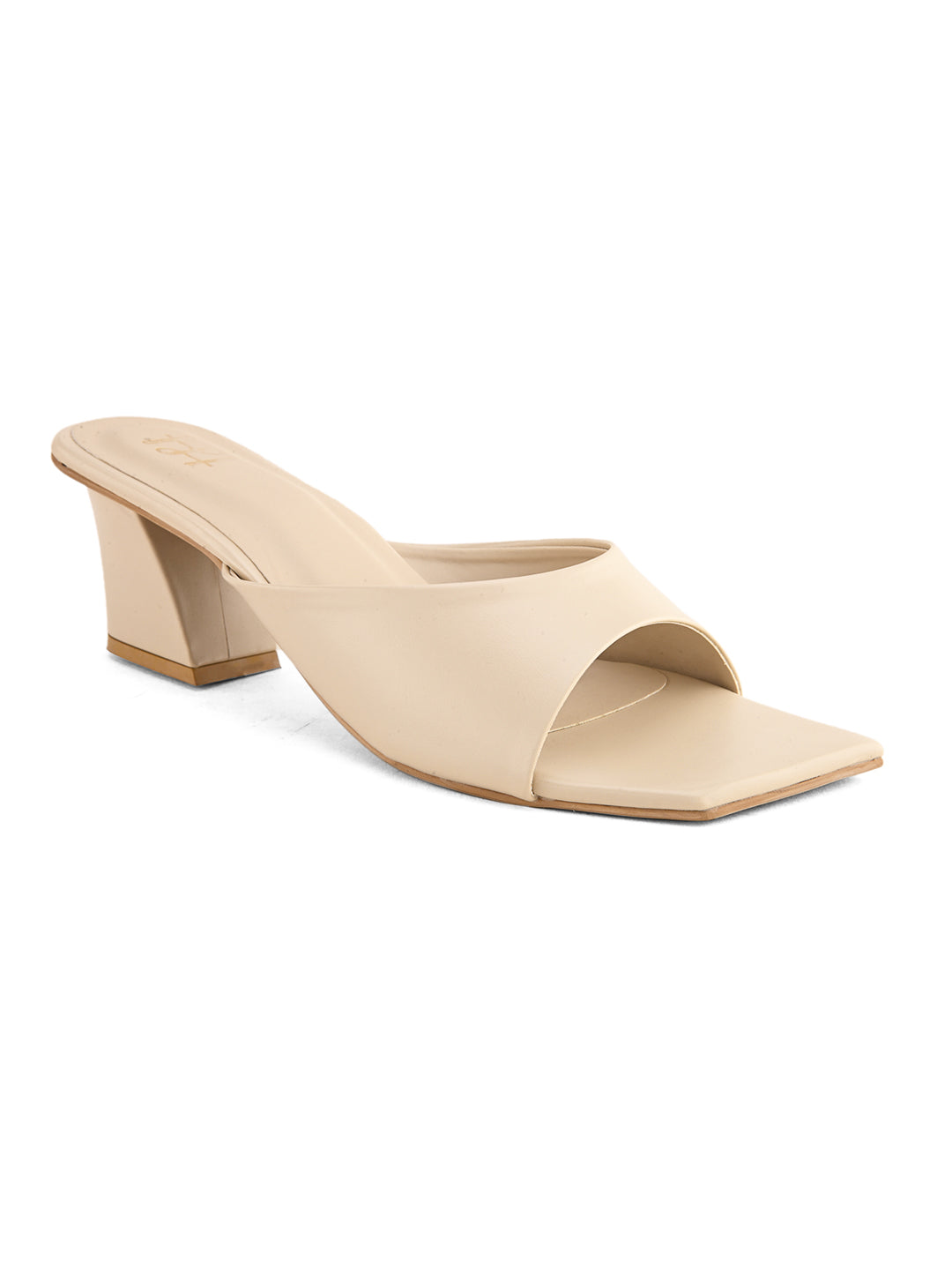 Hydes N Hues Beige Block Heel Sandal For Women