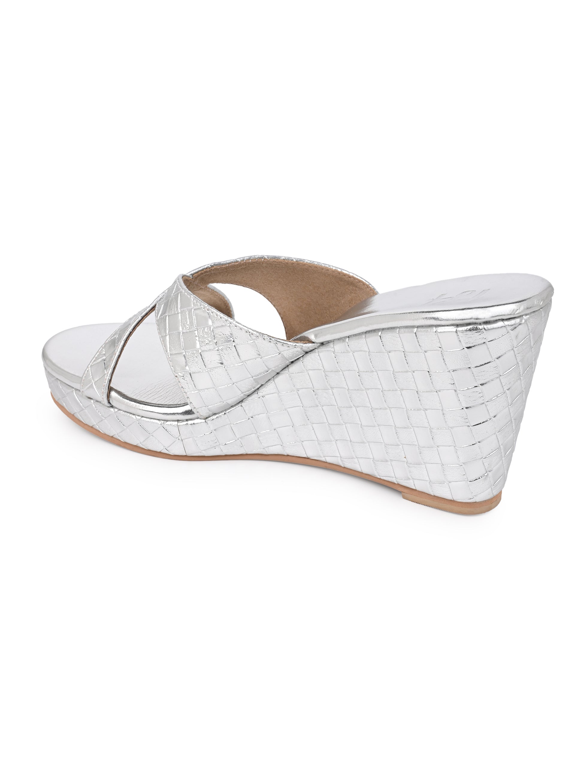 Hydes N Hues Silver Mirage Muse Wedge Heel Sandal For Women