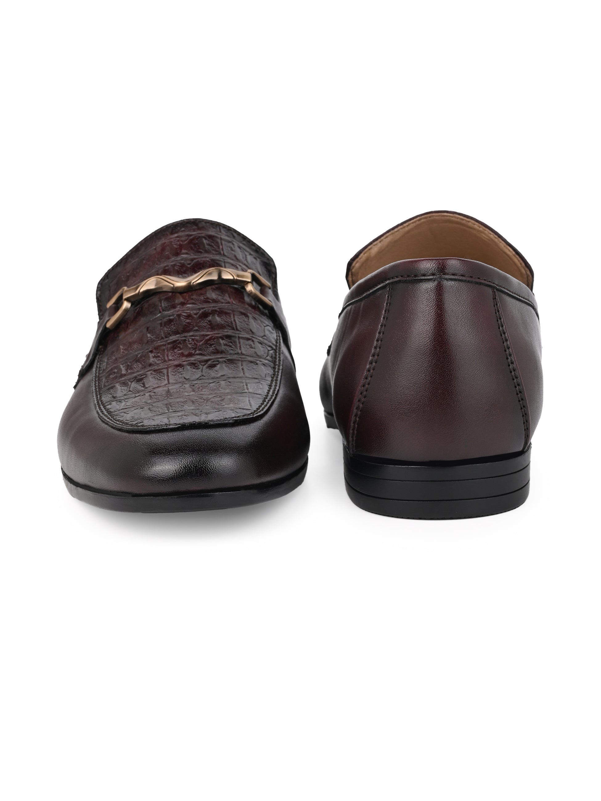 Hydes N Hues Men Brown Textured Loafers