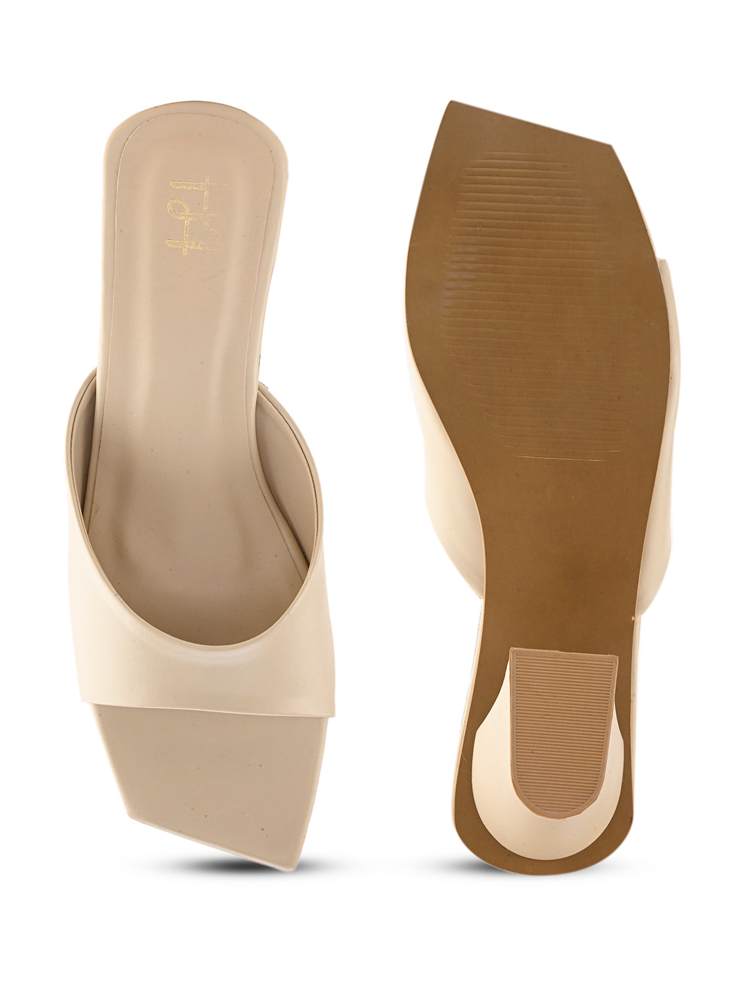 Hydes N Hues Beige Block Heel Sandal For Women