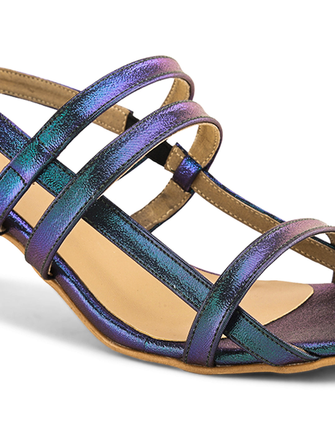 Hydes N Hues Blue Kitten Heel Sandal For Women