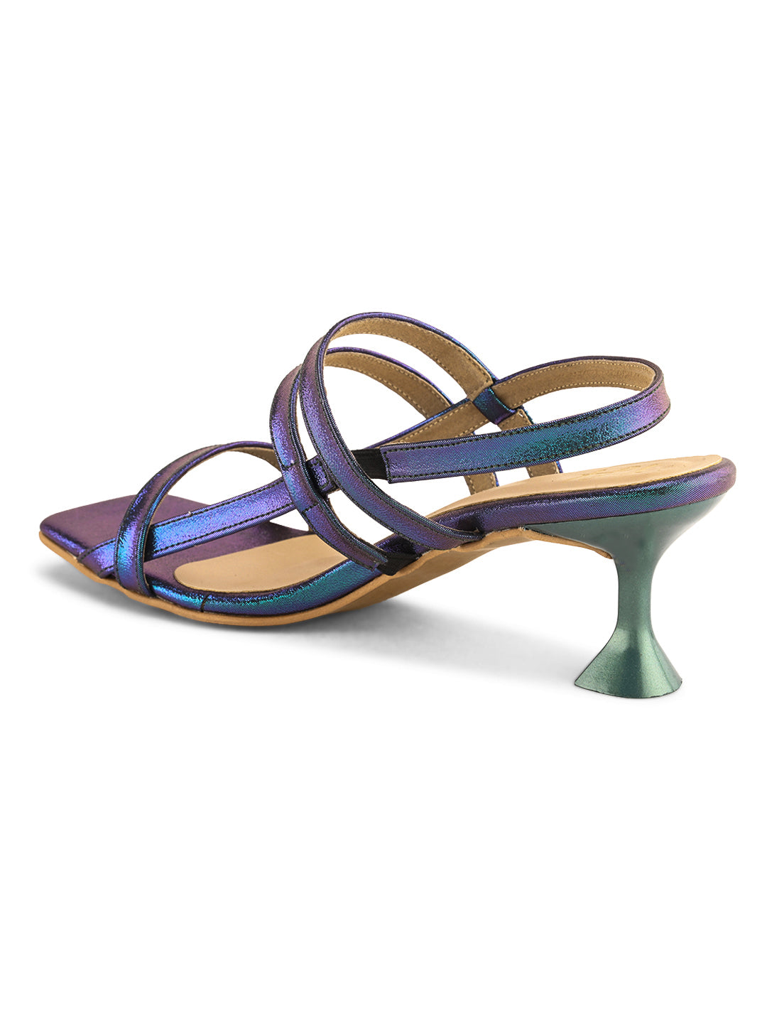 Hydes N Hues Blue Kitten Heel Sandal For Women