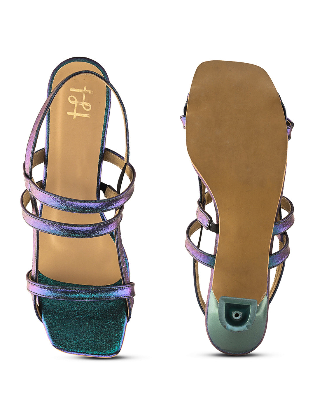 Hydes N Hues Blue Kitten Heel Sandal For Women