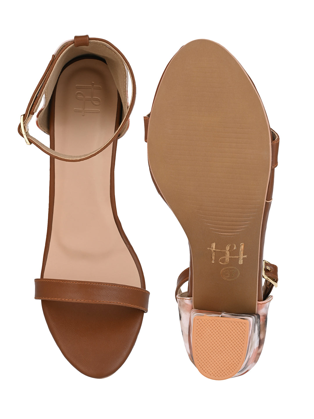 Hydes N Hues Brown Block Heels Ankle strap Sandal