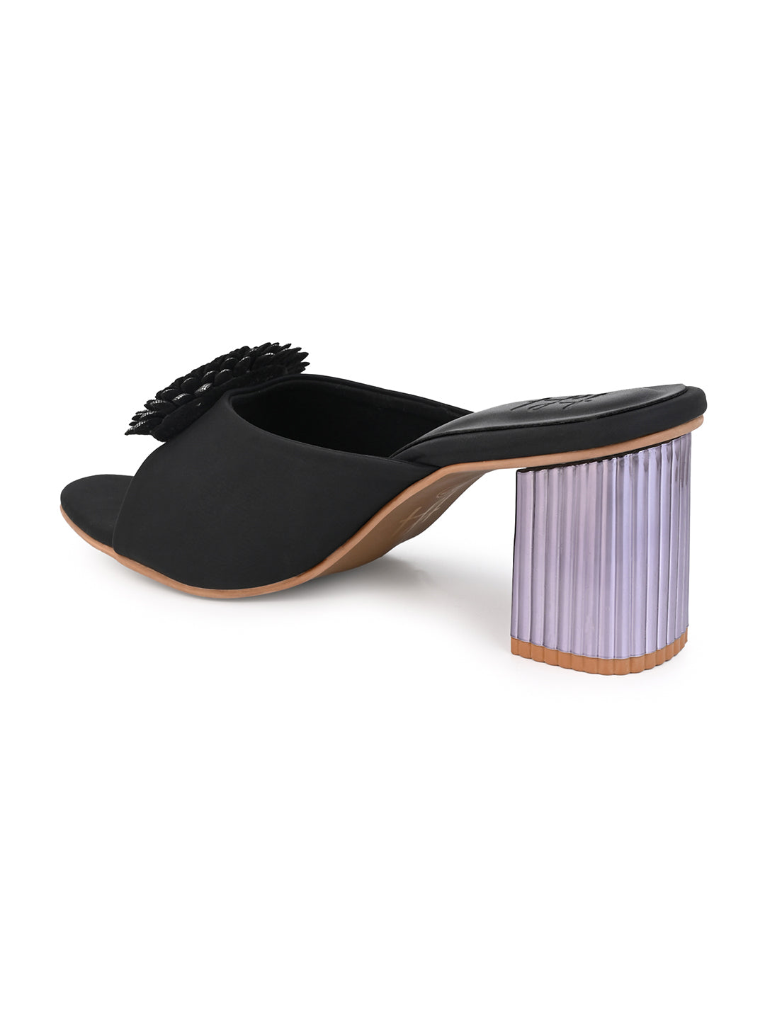 Hydes N Hues Black Block Heels Comfort Sandal