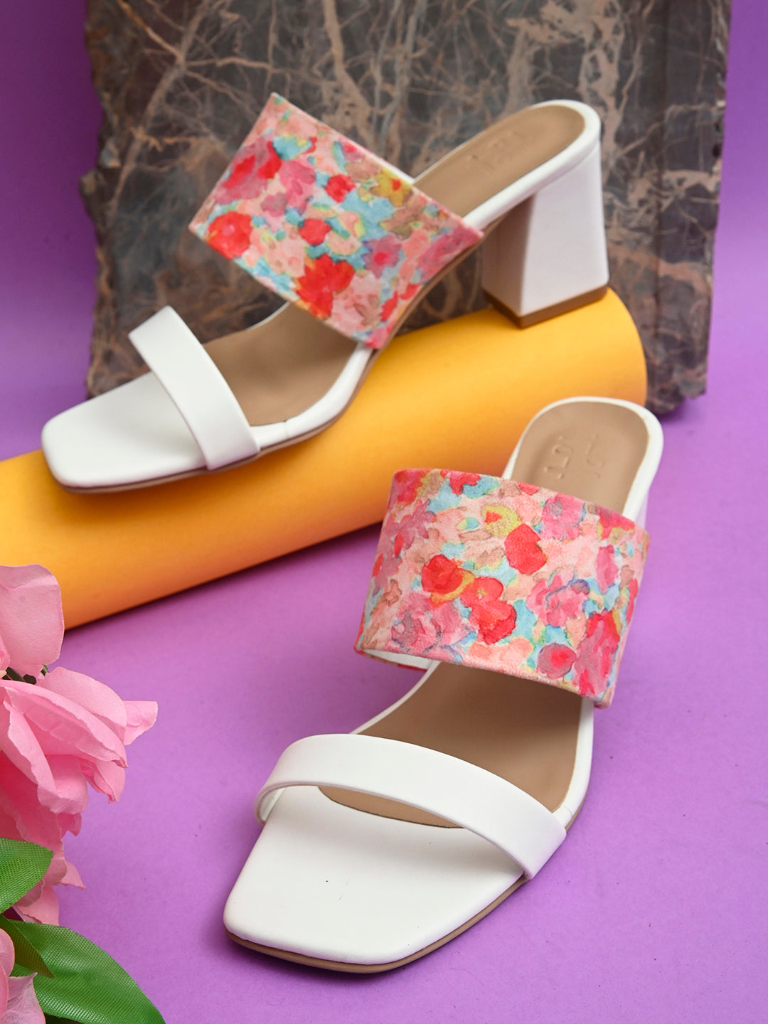 Hydes N Hues Bright Flowers Printed Heels
