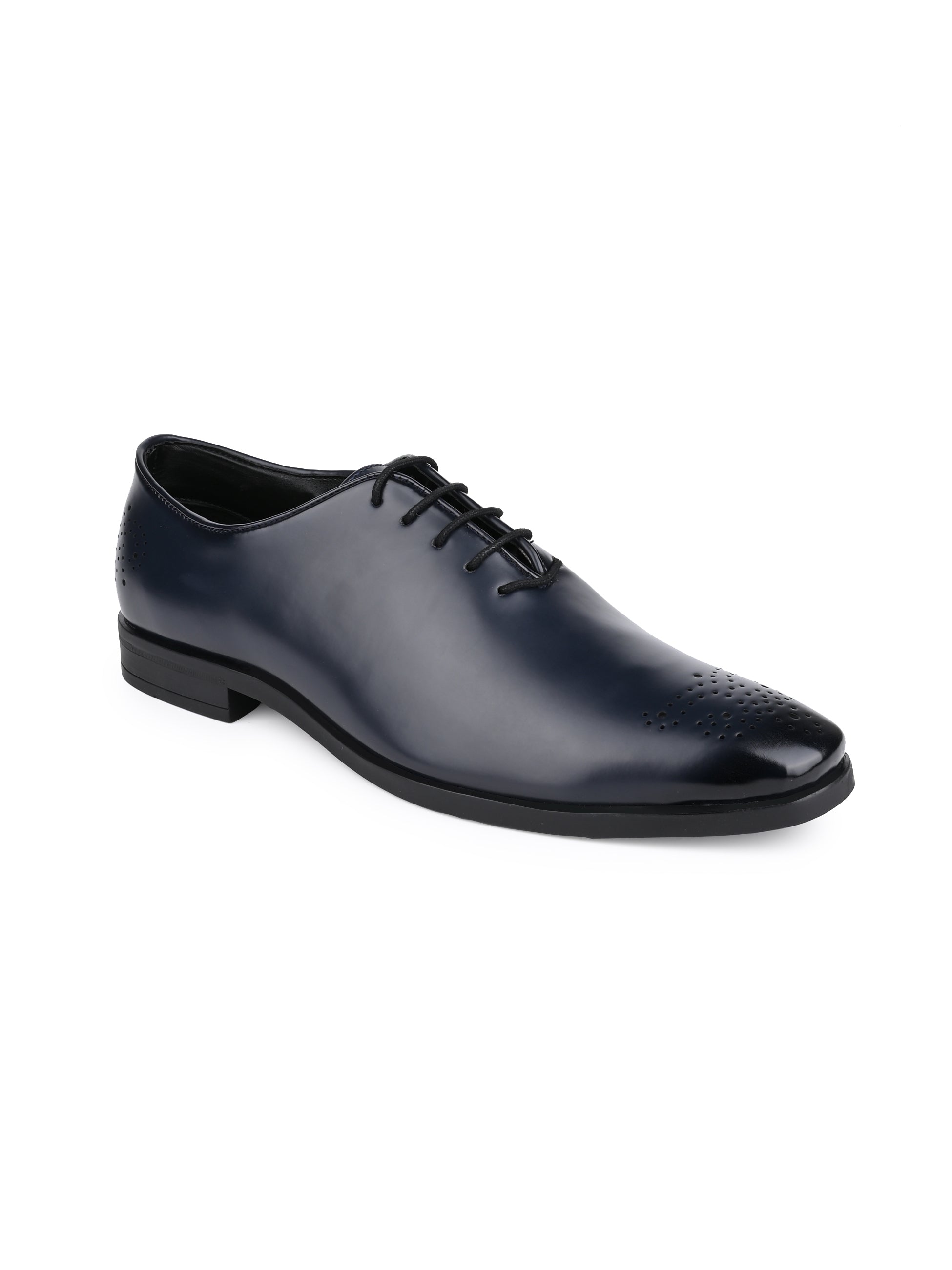 Hydes N Hues Men Blue Lazer Brogue Shoes