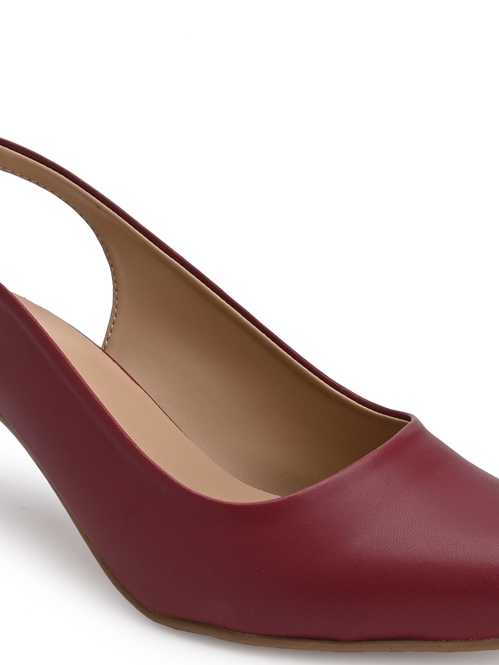 Hydes N Hues Maroon Stone Finished Kitten Heels