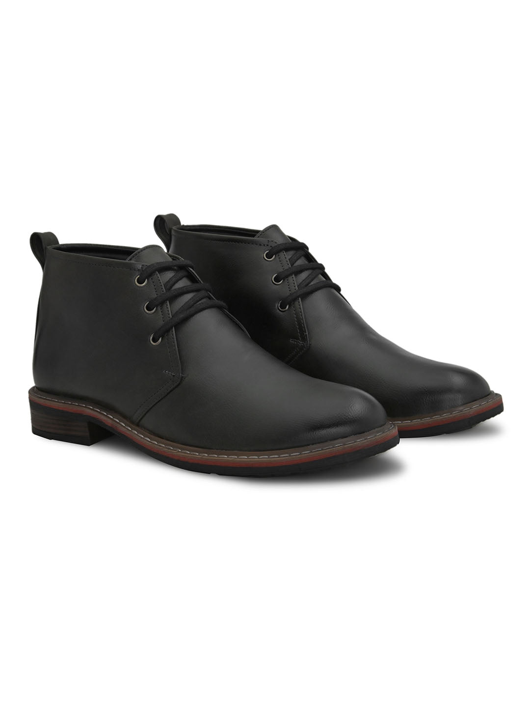 Hydes N Hues Men Black Ankle High Shoes