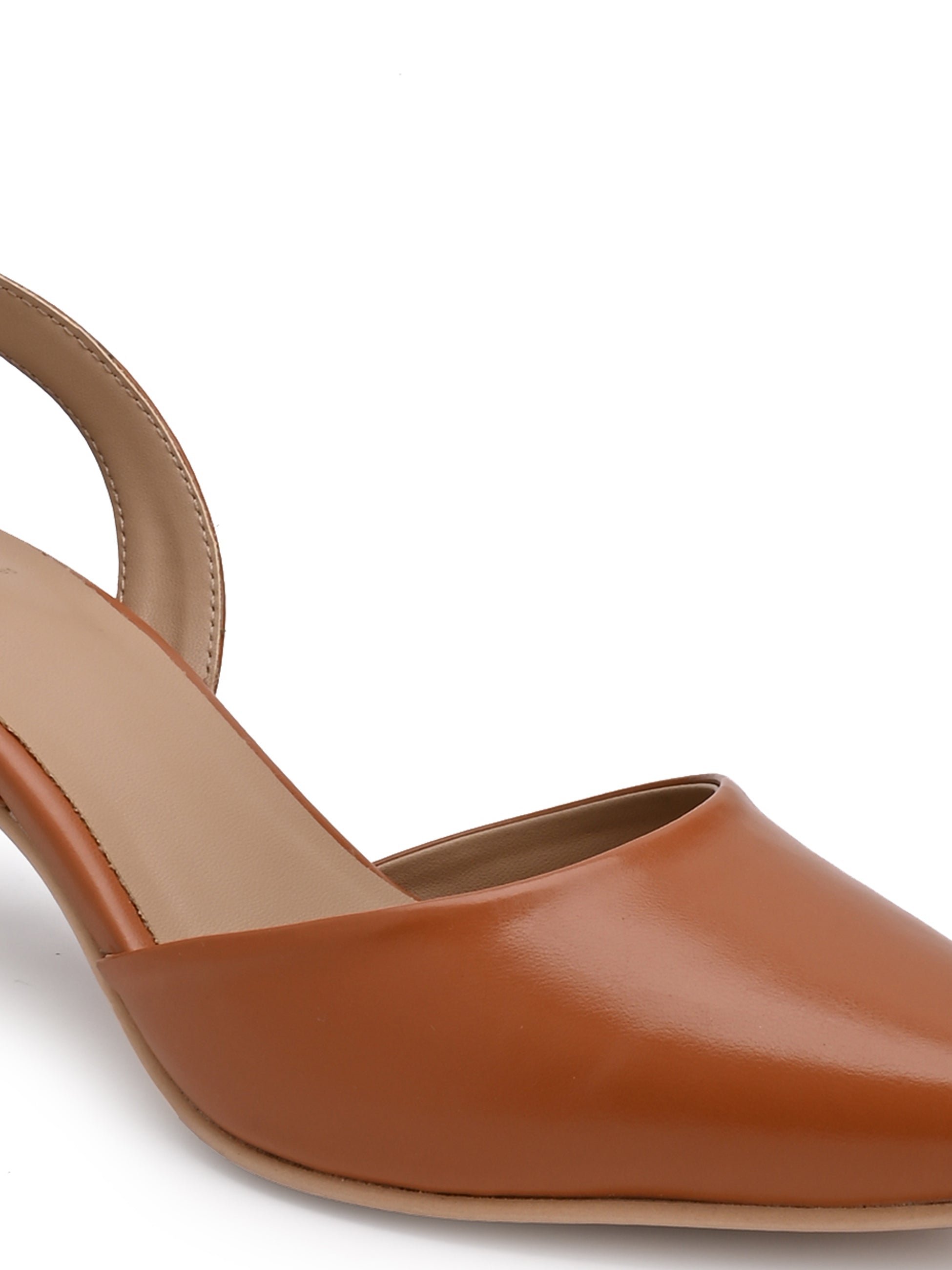 Hydes N Hues Tan Stone Finished Kitten Heels