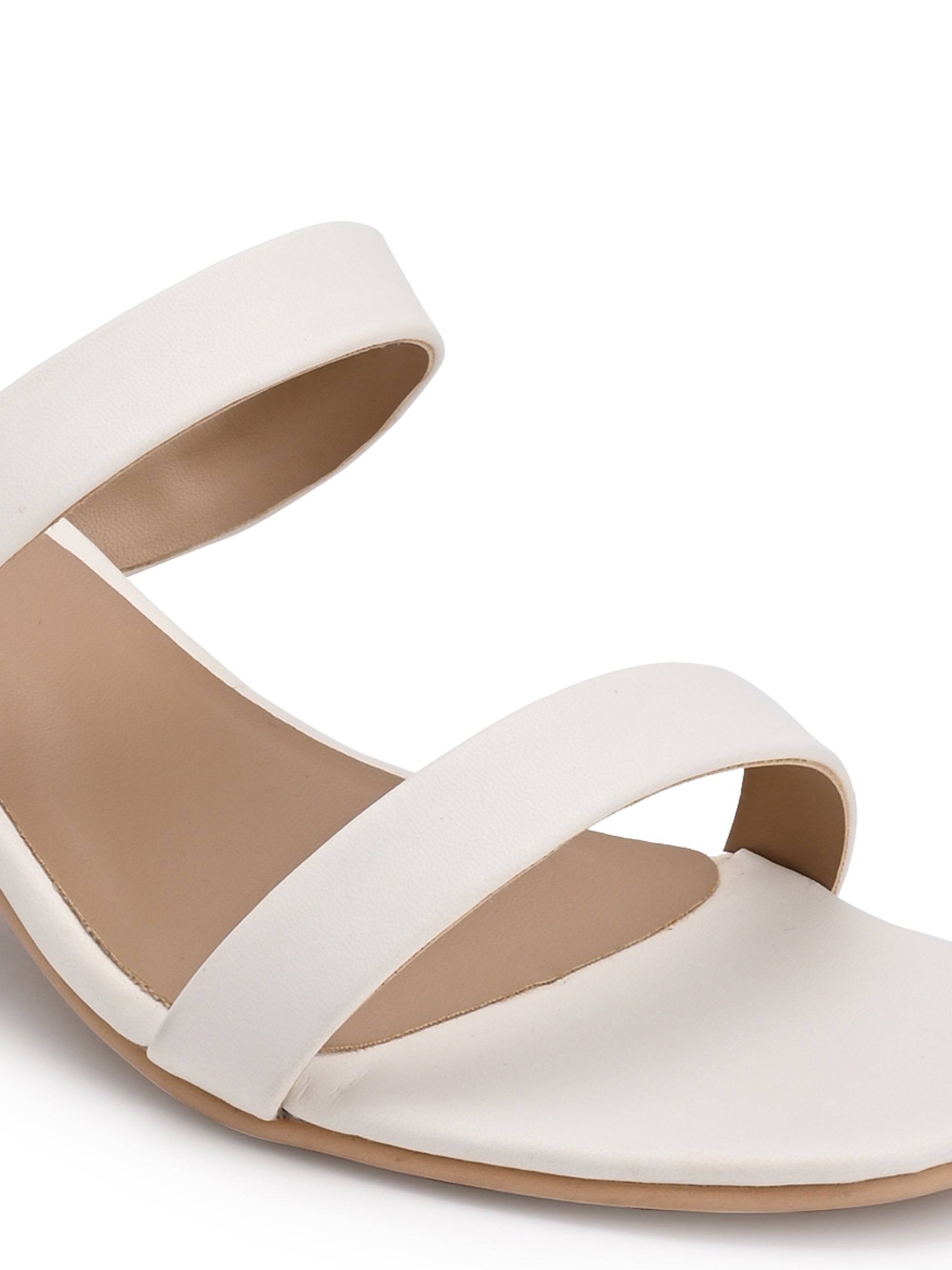 Hydes N Hues White Block Heels