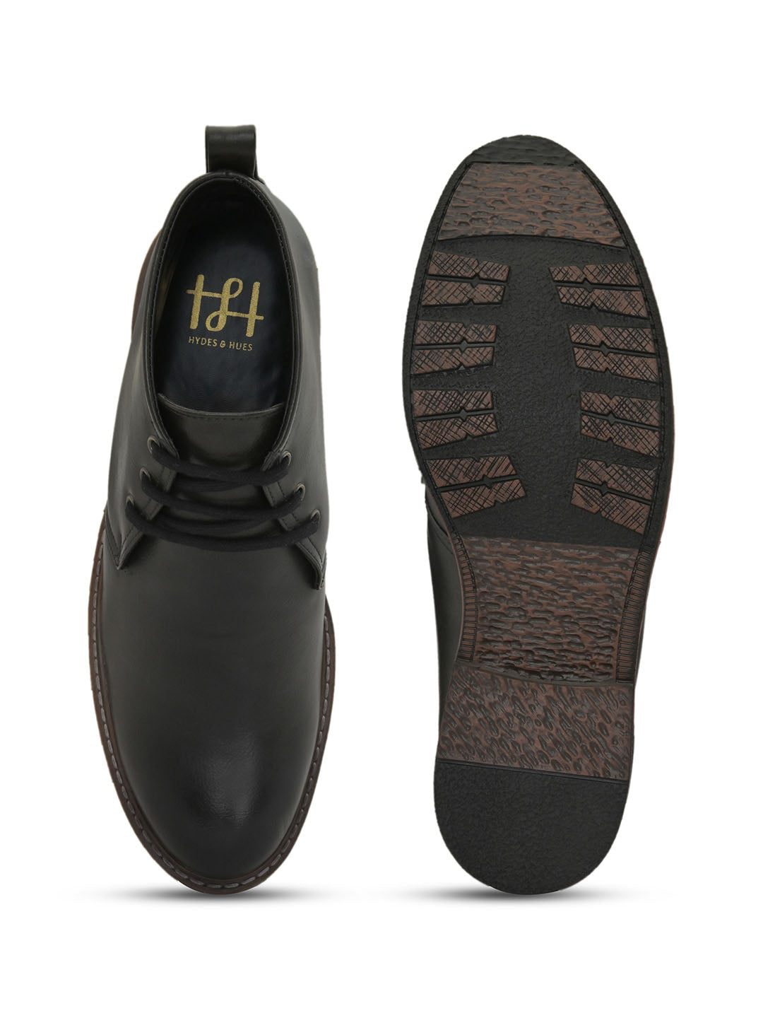 Hydes N Hues Men Black Ankle High Shoes