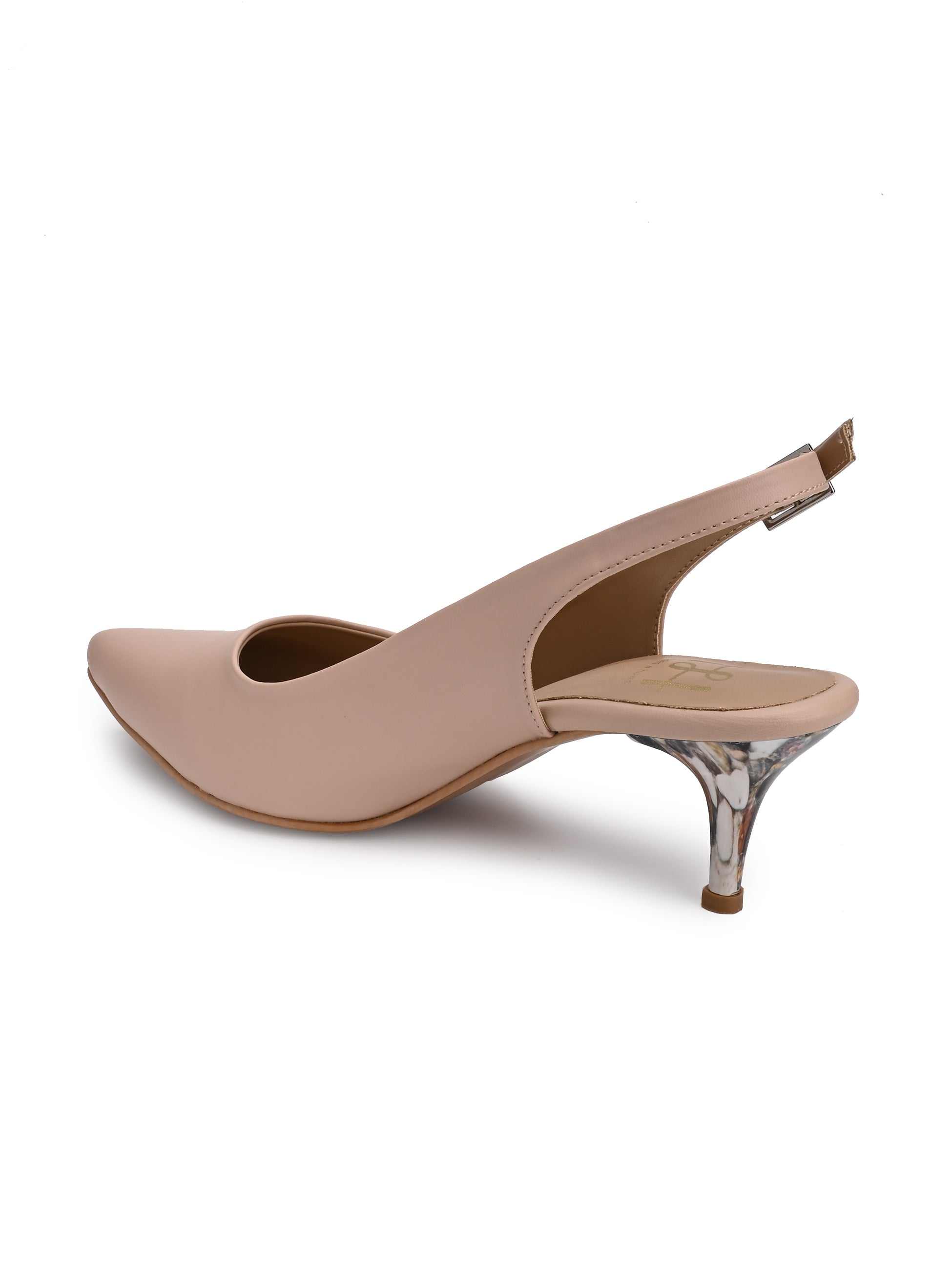 Hydes N Hues Nude Stone Finished Kitten Heels