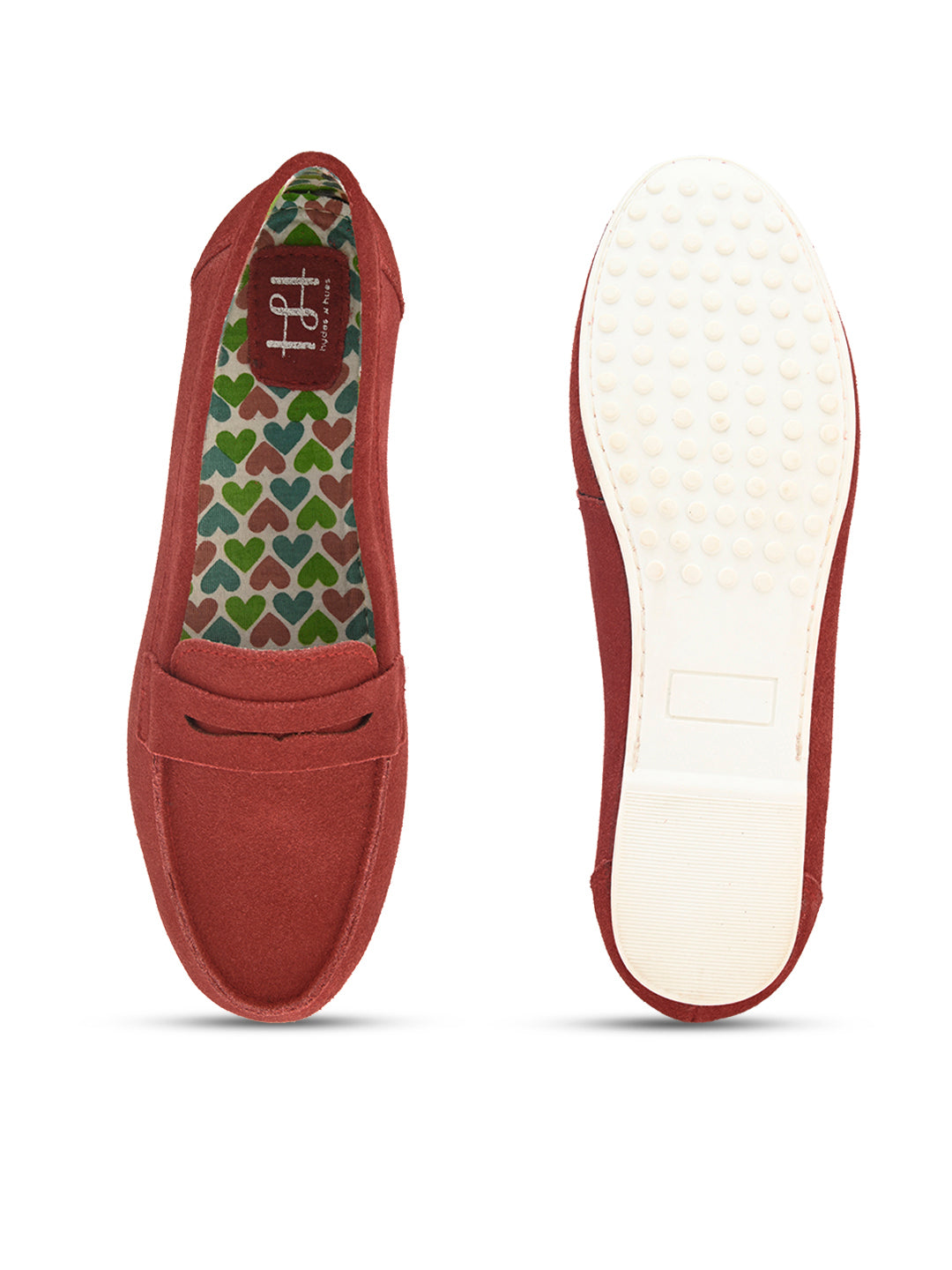 Hydes N Hues Red Moccasins For Women