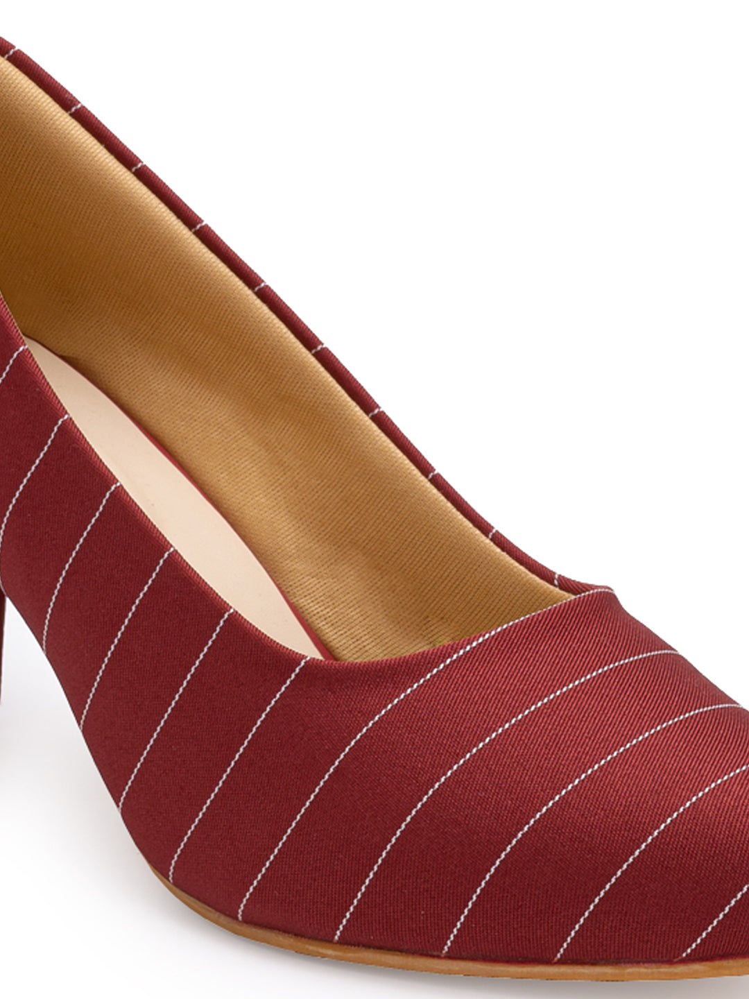 Hydes N Hues Women Red Striped Pumps