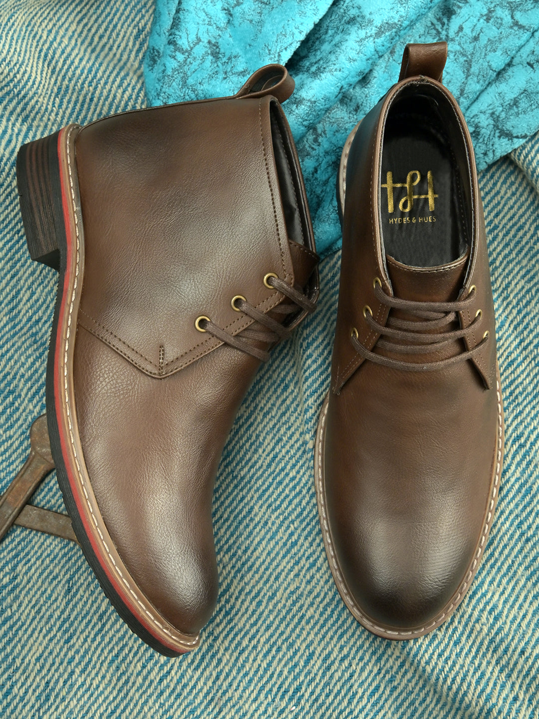 Hydes N Hues Men Brown Ankle High Shoes