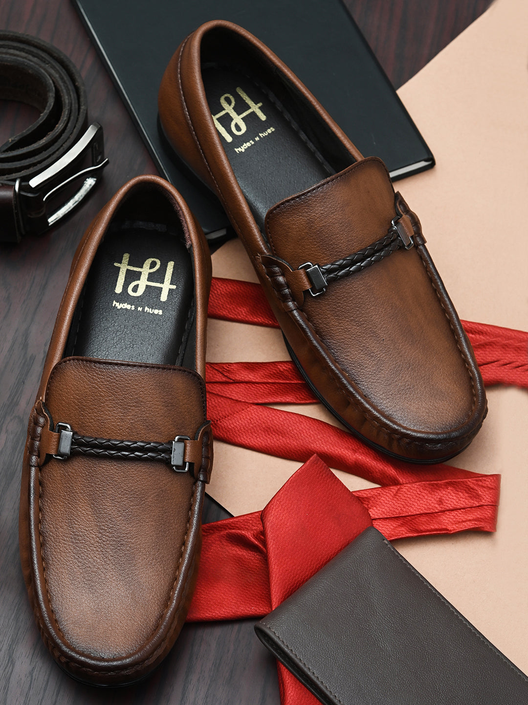 Hydes N Hues Men Tan Formal Loafers