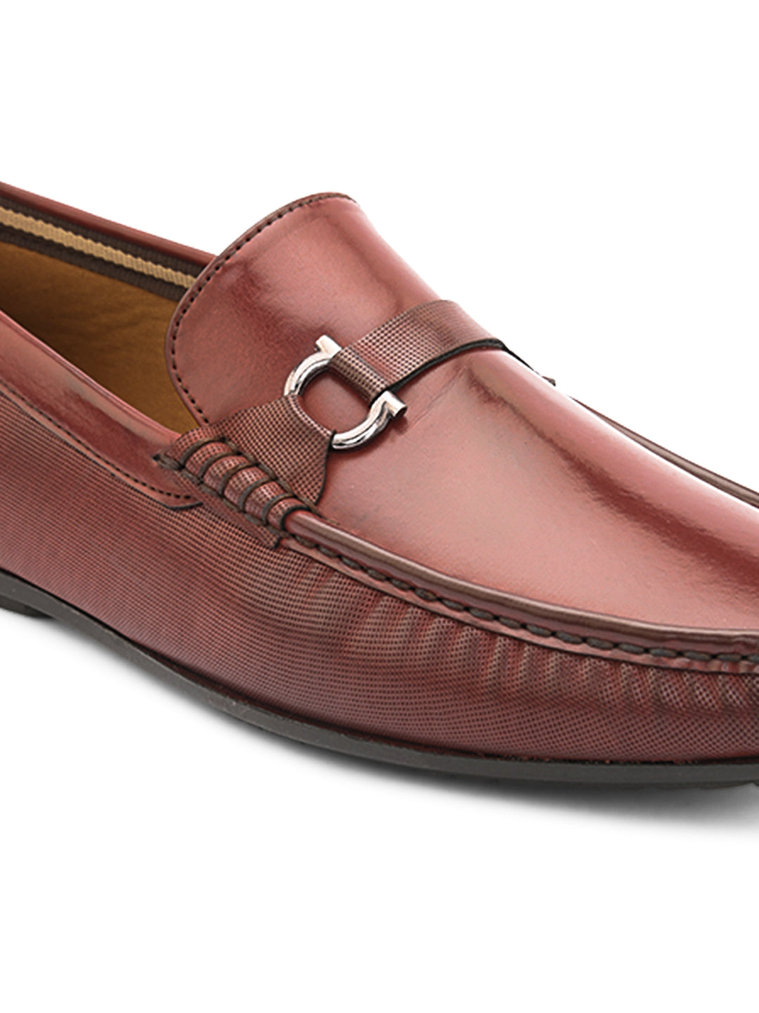 Hydes N Hues Men Cherry Glossy Loafer Shoes