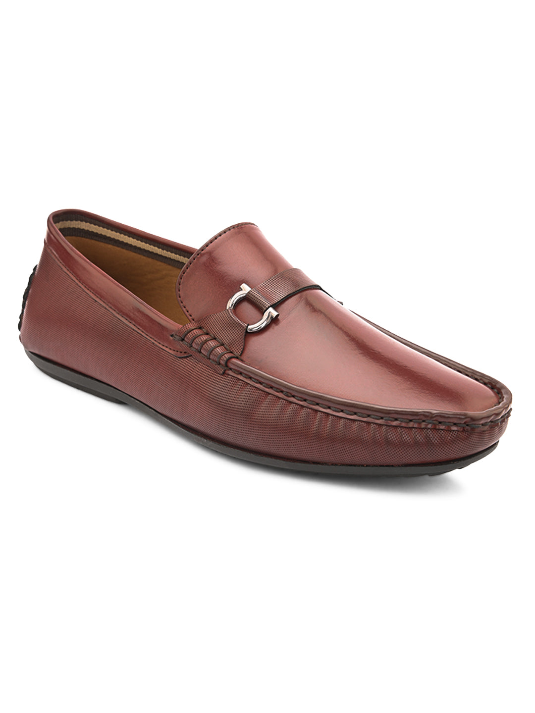 Hydes N Hues Men Cherry Glossy Loafer Shoes