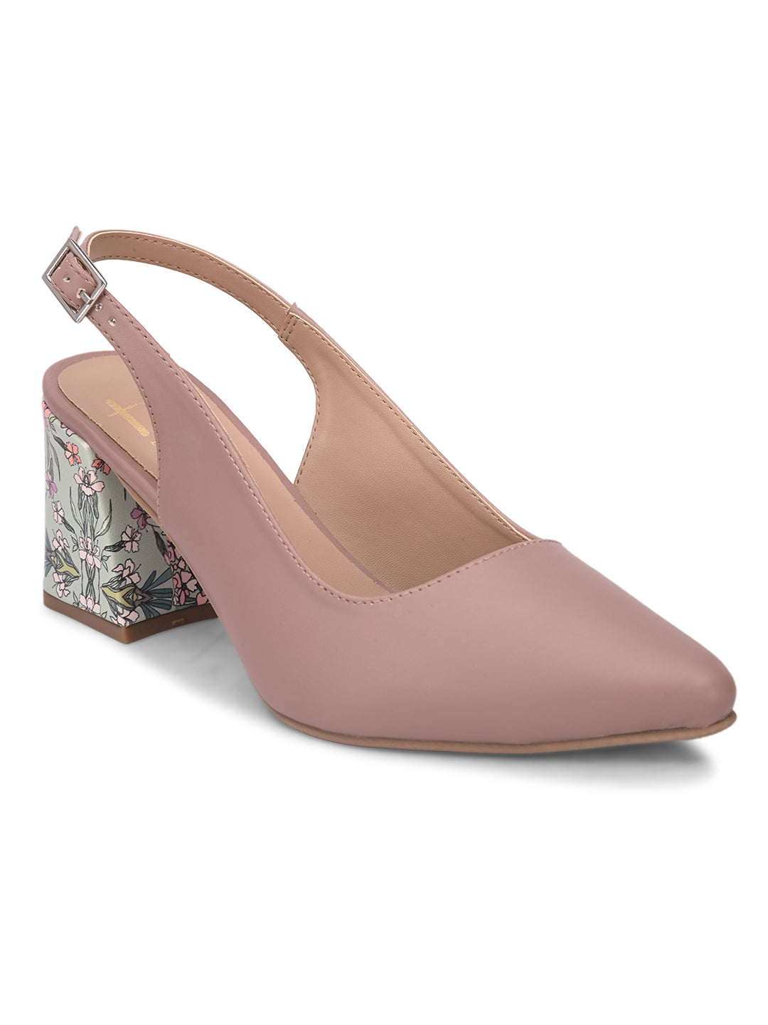 Hydes N Hues Pink Block Pumps with Printed Heels
