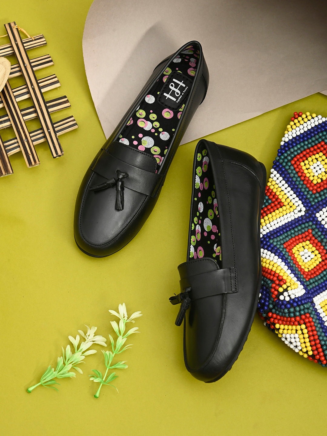 Hydes N Hues Black Moccasins For Women