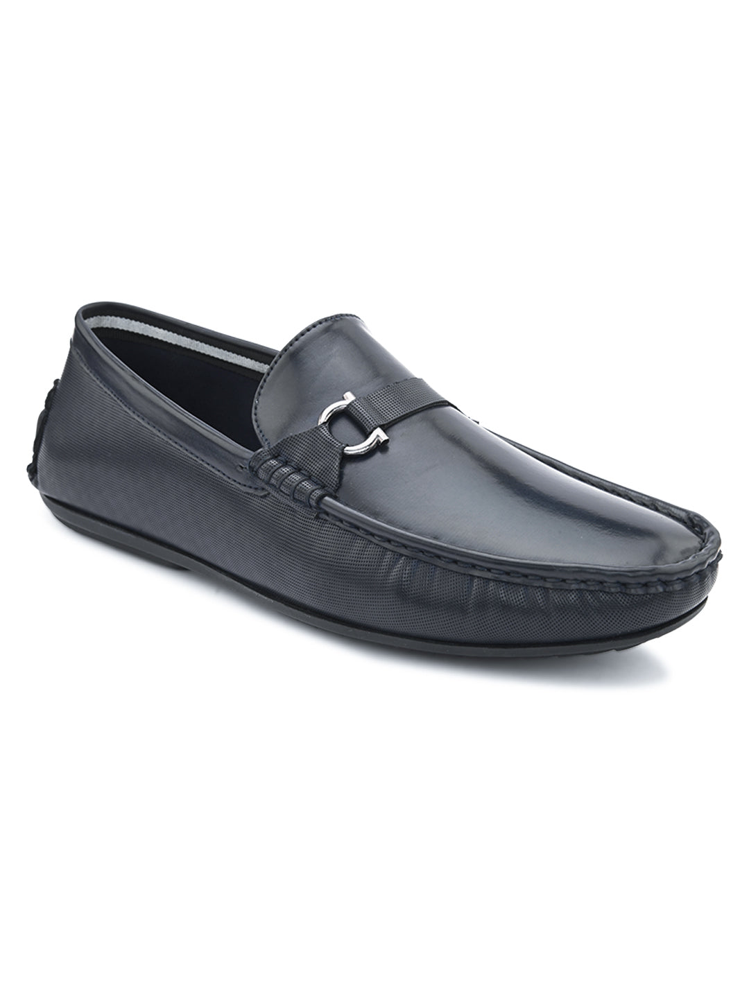 Hydes N Hues Men Blue Glossy Loafer Shoes
