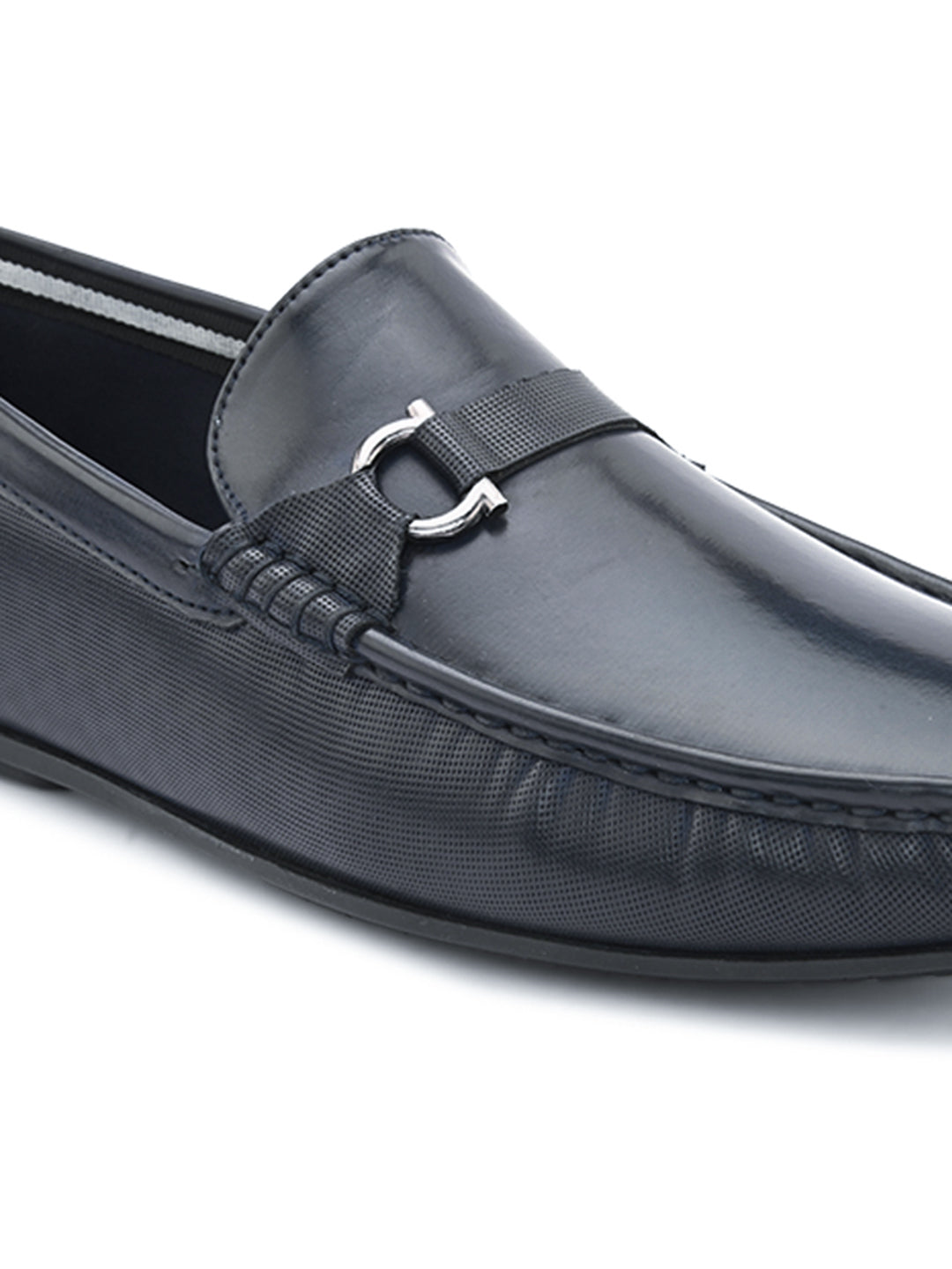 Hydes N Hues Men Blue Glossy Loafer Shoes