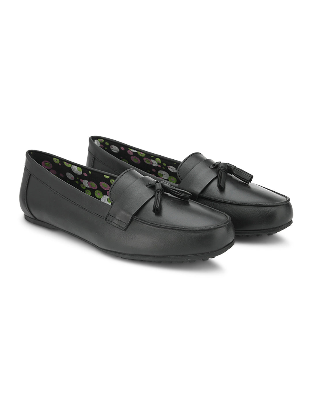 Hydes N Hues Black Moccasins For Women