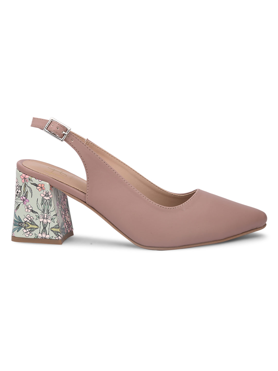 Hydes N Hues Pink Block Pumps with Printed Heels
